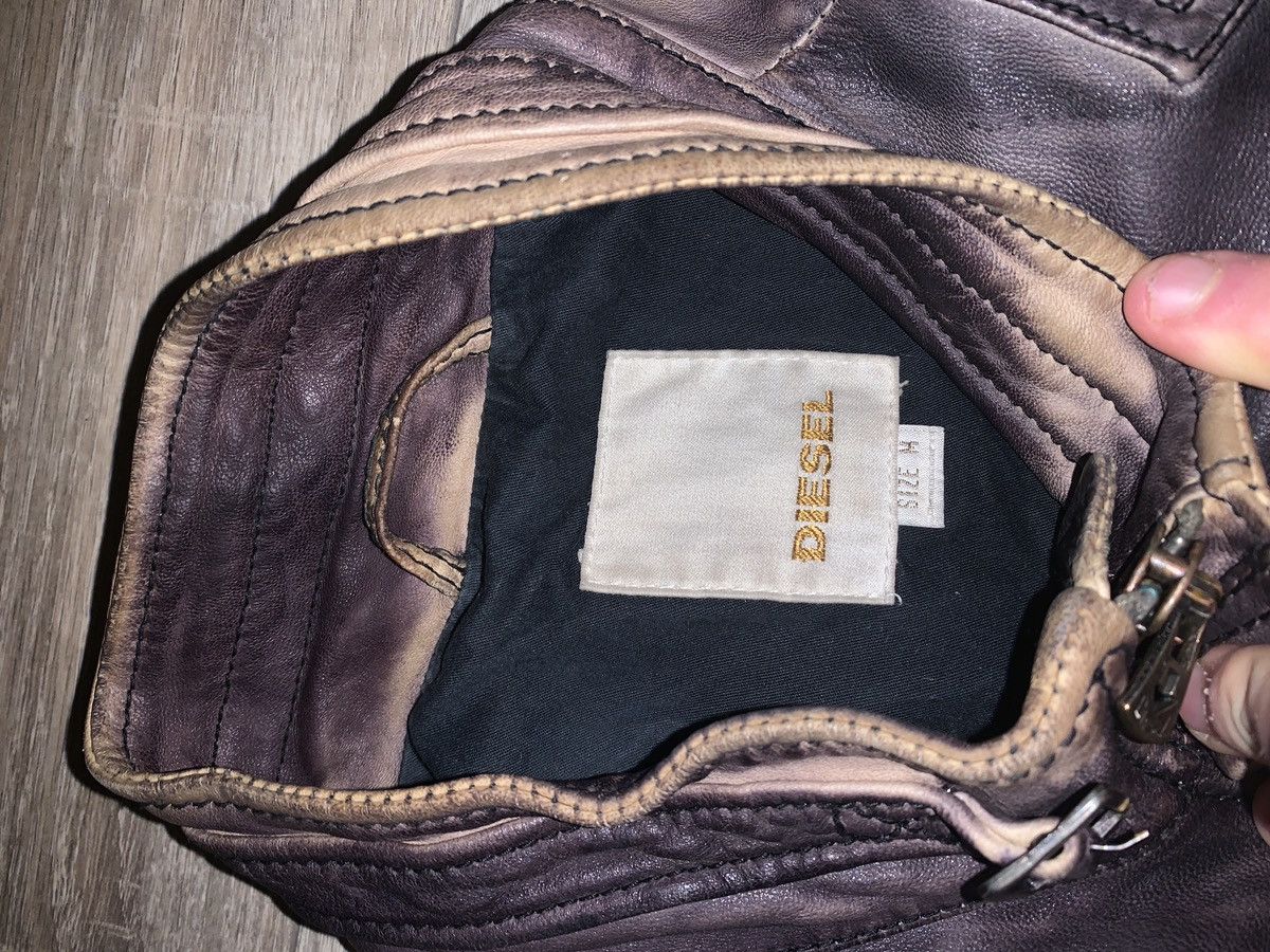 Diesel × Vintage Crazy Vintage 90s Diesel Leather Jacket Sun Faded Size US M / EU 48-50 / 2 - 3 Thumbnail