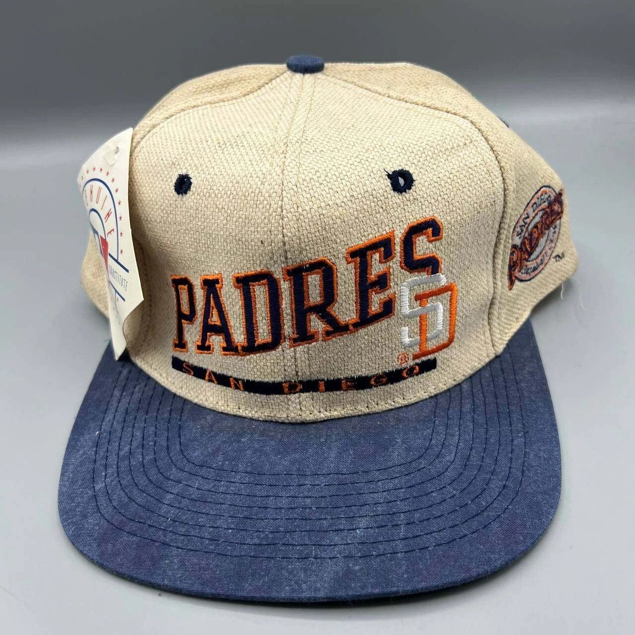 Signatures × Vintage San Diego Padres Hat Men Beige Blue Signatures Snap Back Size ONE SIZE - 1 Thumbnail