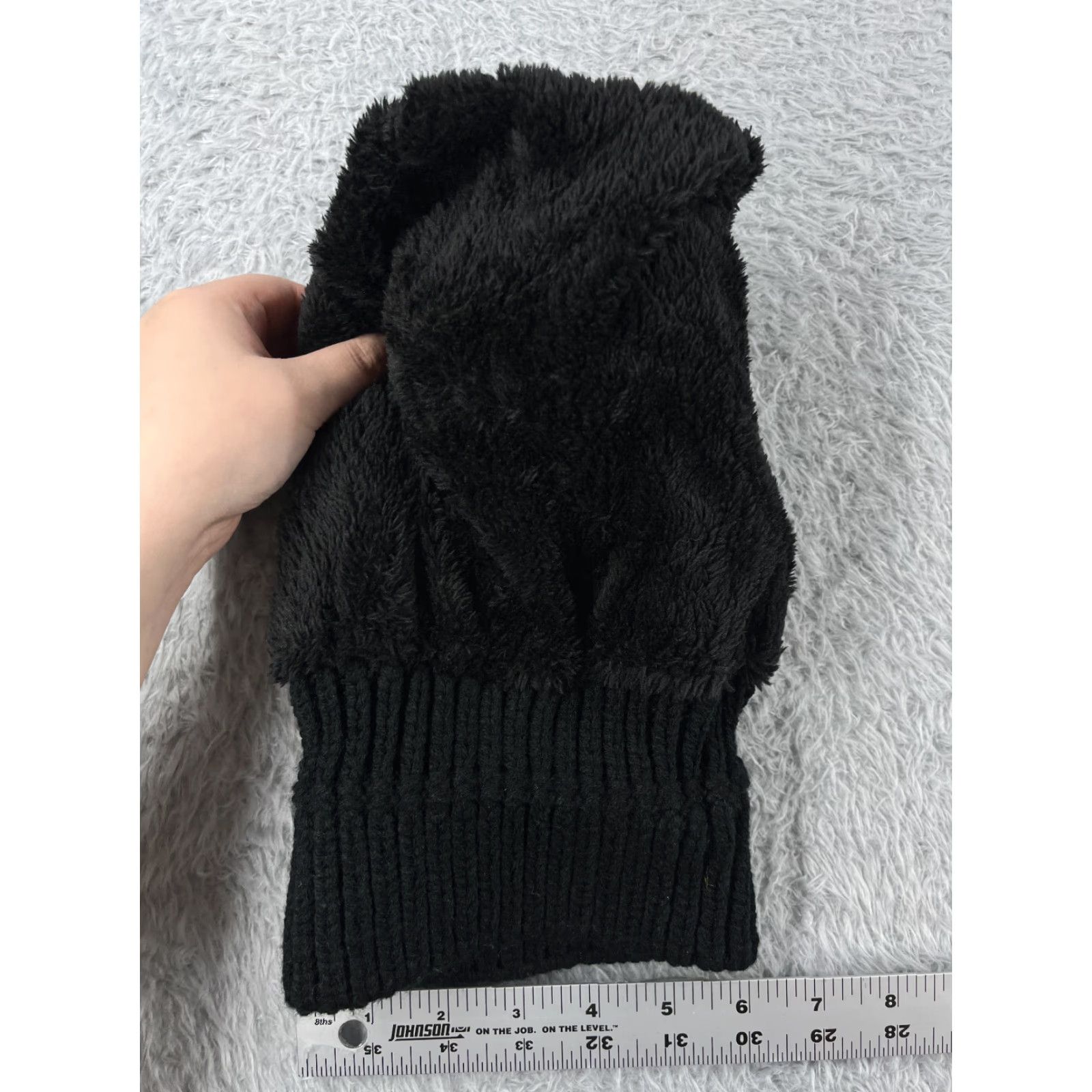 Vintage Womens Beanie Toque One Size Black Cable Knit Acrylic Polyester Lined Ski Pom Size ONE SIZE - 5 Thumbnail