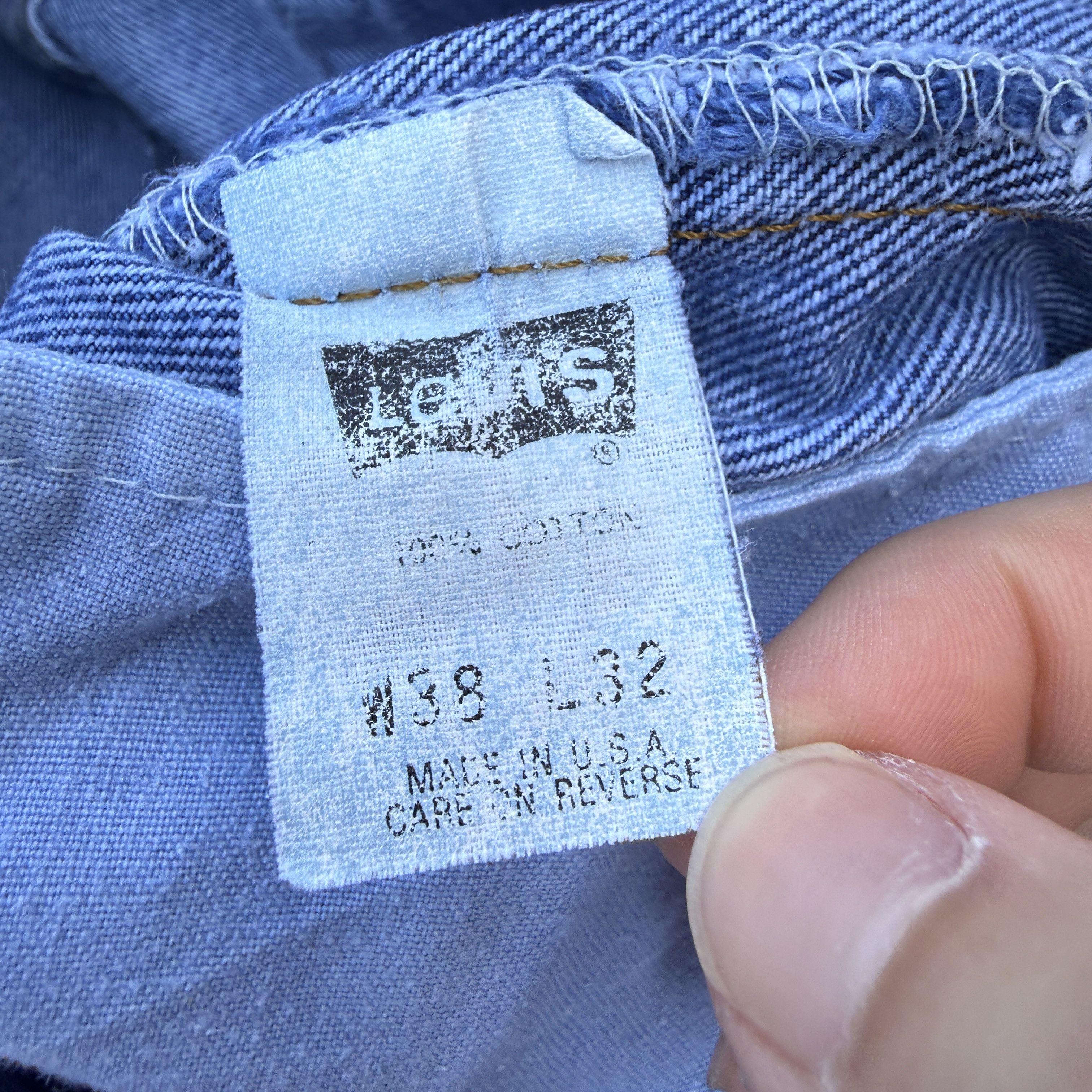 Levi's Vintage 90s Levis 501 Blue Button fly Denim Jeans Size US 36 / EU 52 - 6 Thumbnail