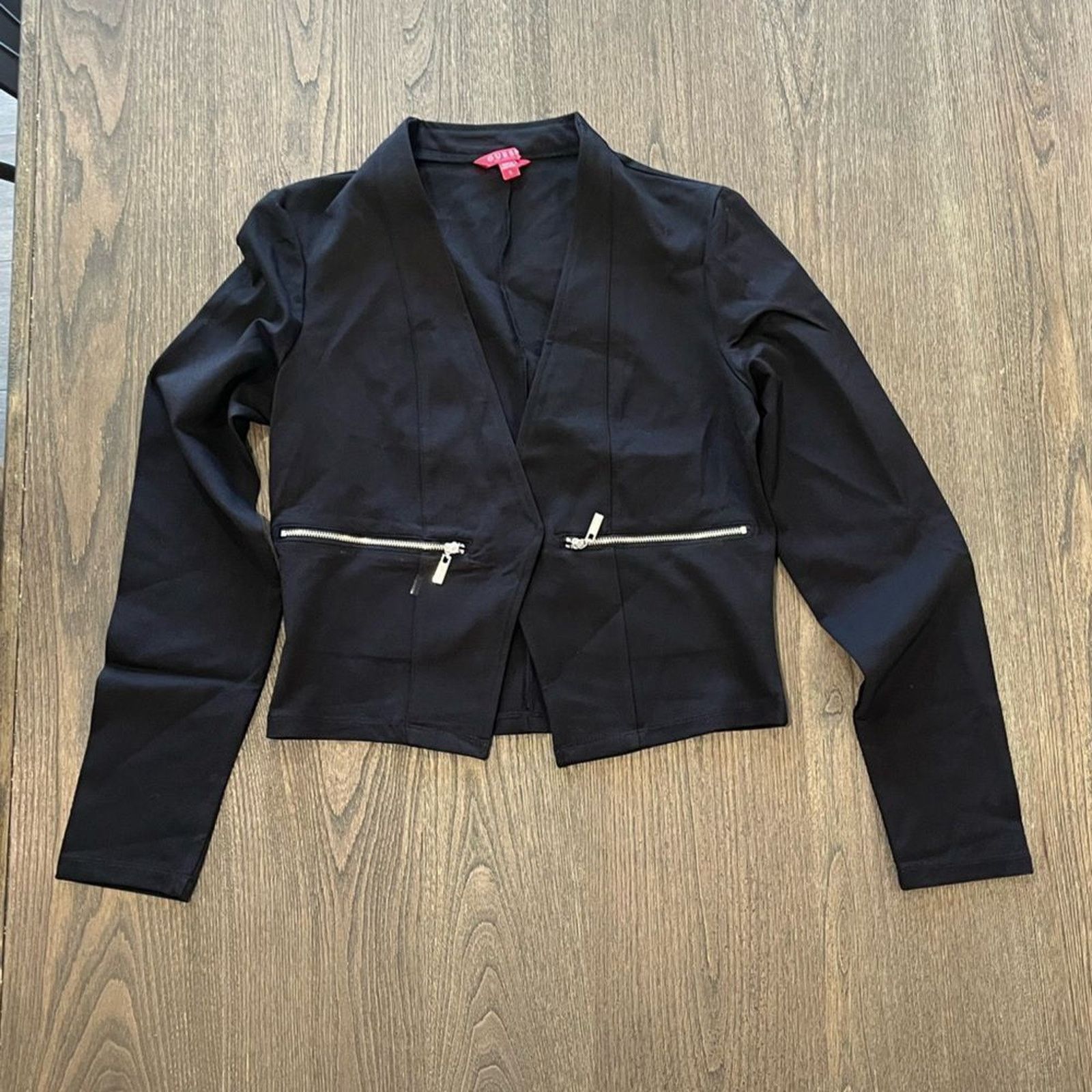 Guess Guess Womens Black Open Front Blazer Cropped Length - Size S Size S / US 4 / IT 40 - 1 Thumbnail