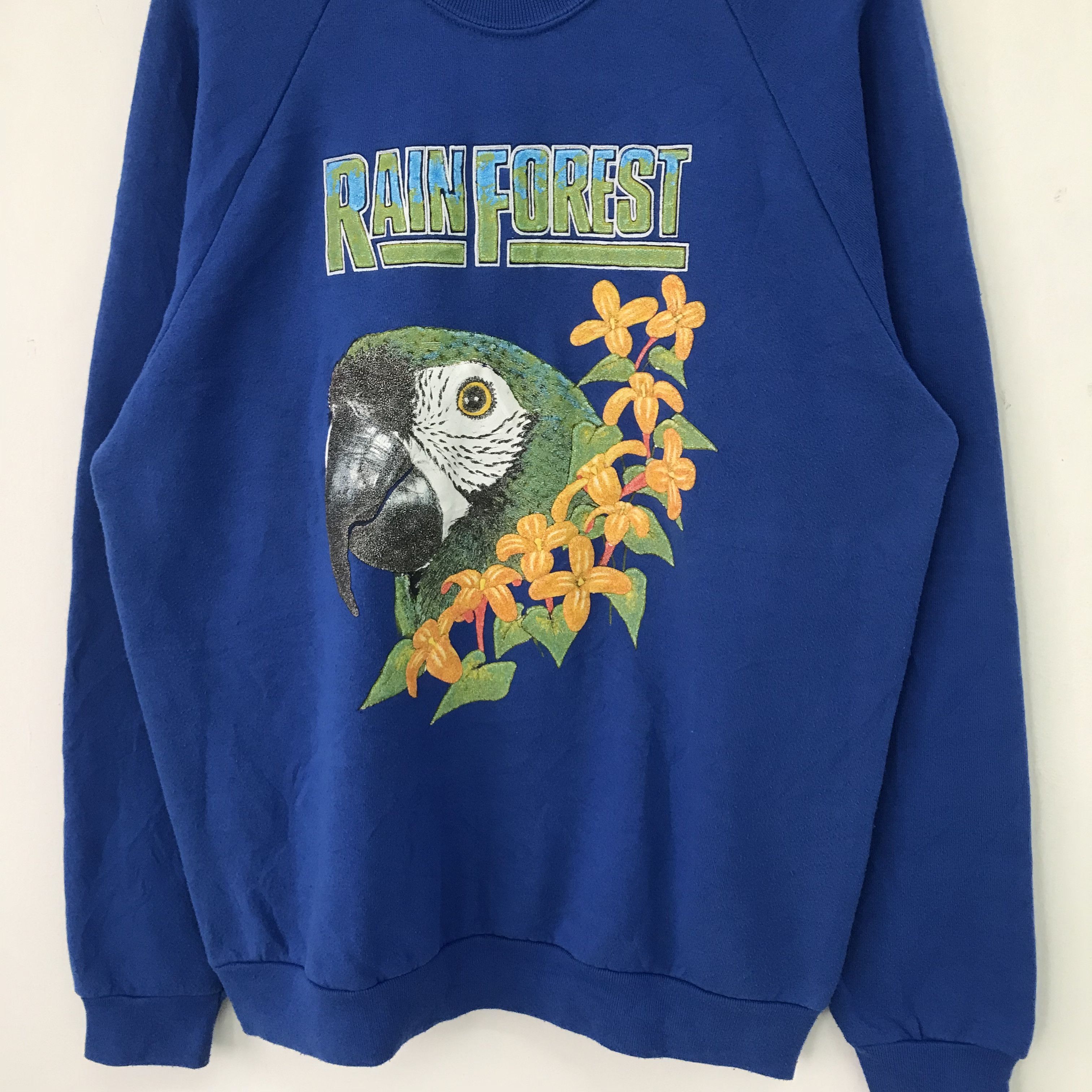 Vintage Vintage 1990s Rainforest Blue Sweatshirt - 510 Size US L / EU 52-54 / 3 - 3 Thumbnail