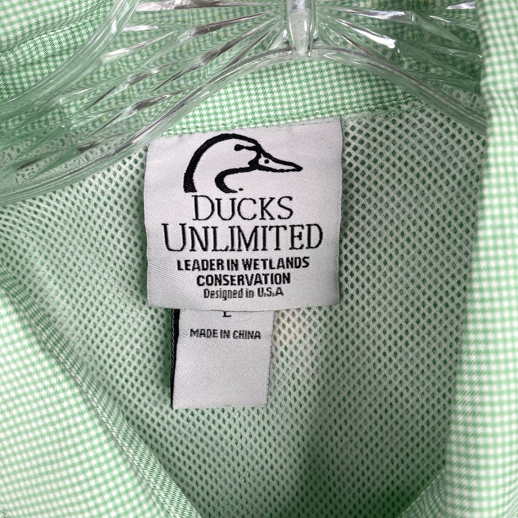 Vintage Ducks Unlimited Button-Up Shirt Mens L Green Micro Checks Long Sleeve Vented Shirt Mens L Green Micro Checks Vented Size US L / EU 52-54 / 3 - 4 Thumbnail