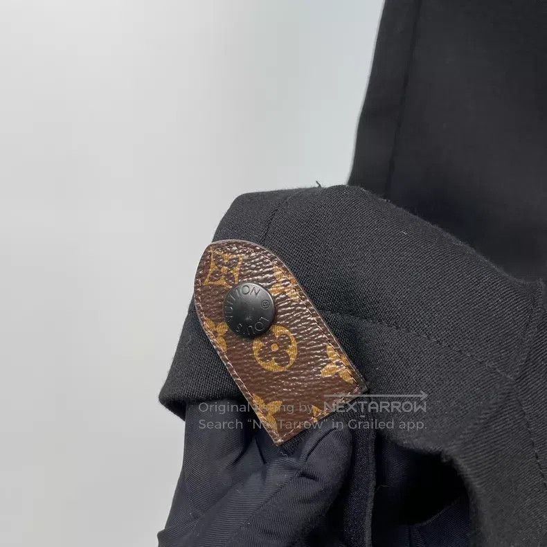 Louis Vuitton Louis Vuitton Black patchwork leather breasted wool slacks Size US 36 / EU 52 - 3 Thumbnail