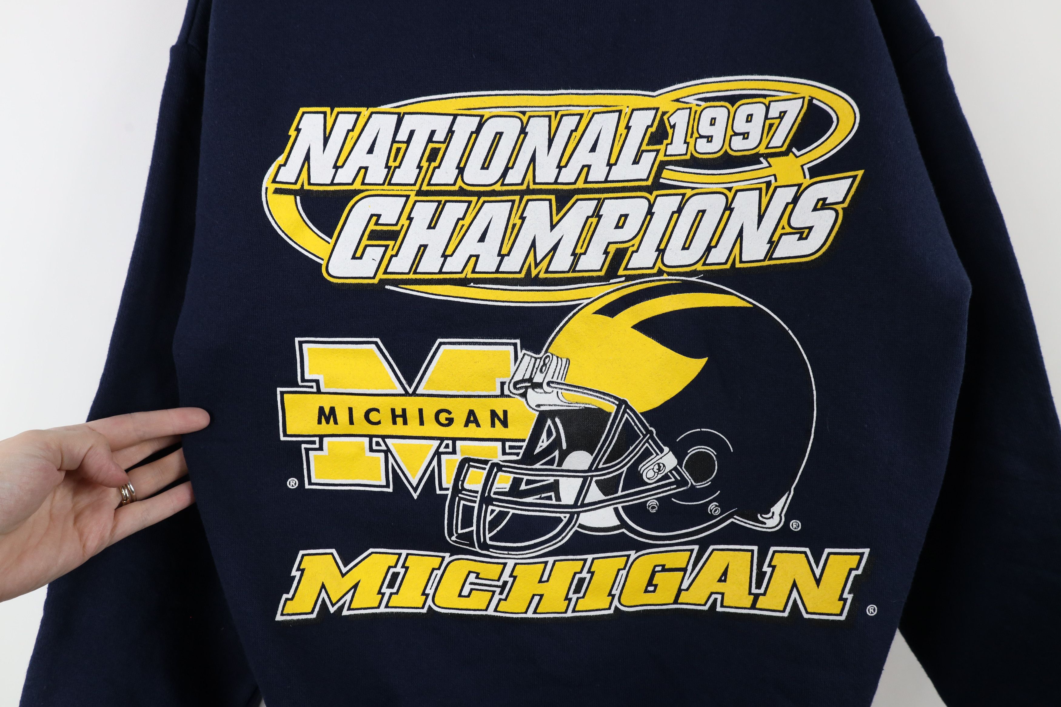 Vintage Vintage 90s University of Michigan Football Sweatshirt Size US M / EU 48-50 / 2 - 4 Thumbnail