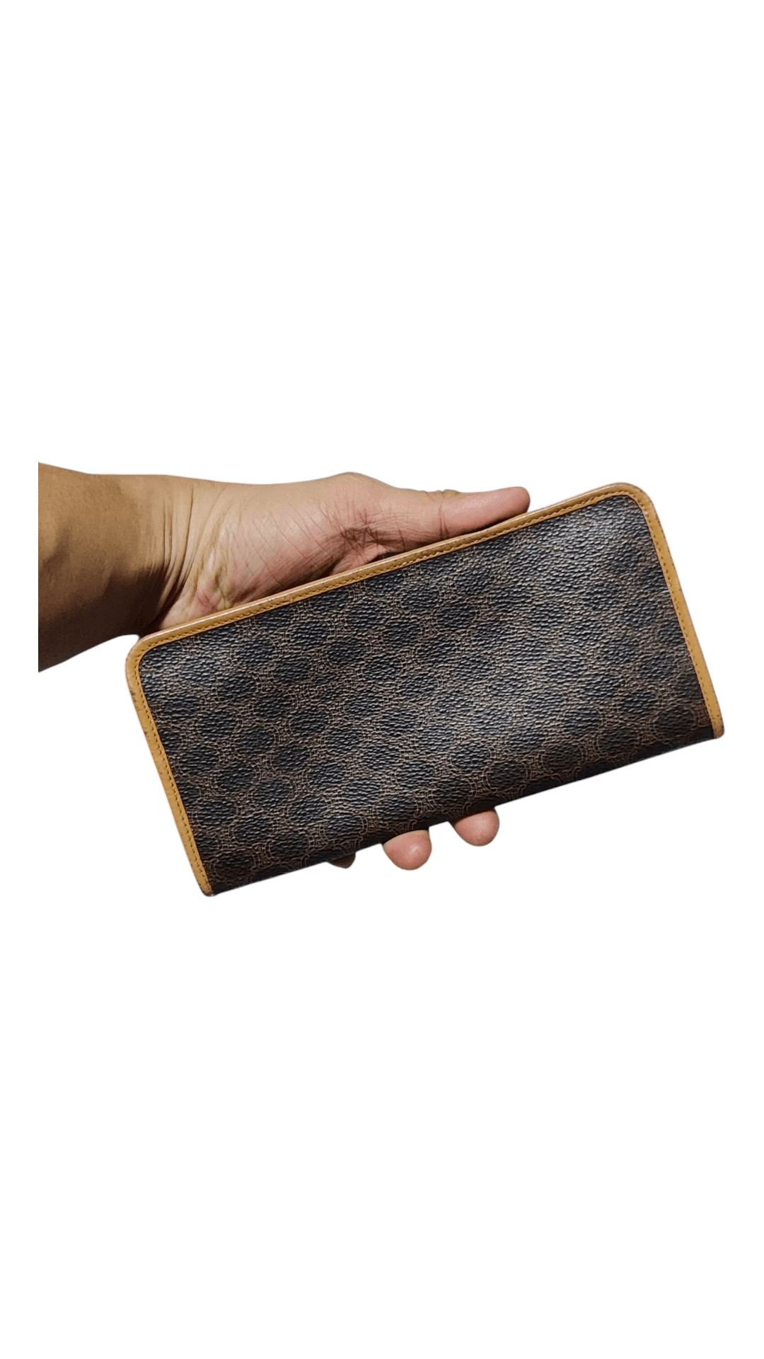 Celine Macadam Long Zipper Leather Wallet