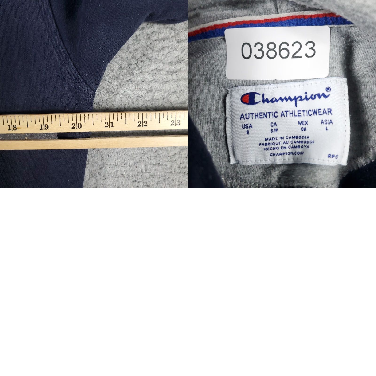Champion VINTAGE Champion Hoodie Pullover Mens Small Blue Fleece Logo Zipper Athletic Sweatshirt Size US S / EU 44-46 / 1 - 8 Thumbnail