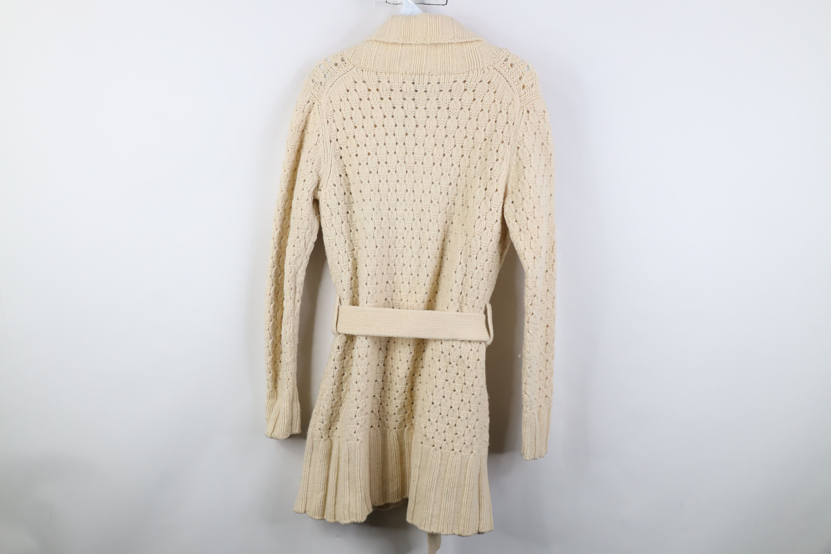Gap Vintage Y2K 2003 Gap Wool Blend Knit Belted Cardigan Sweater Size M / US 6-8 / IT 42-44 - 10 Thumbnail
