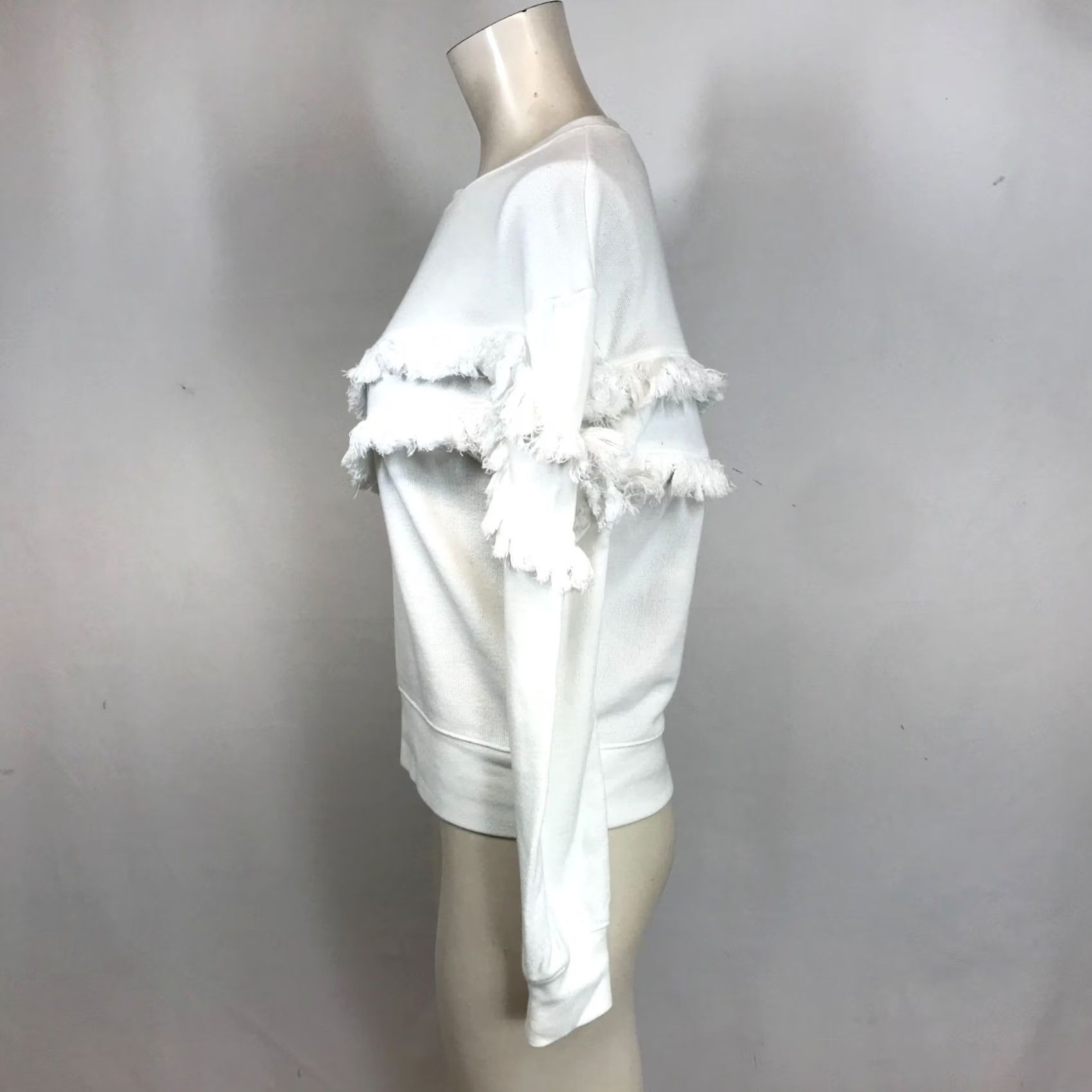 Rails Rails Womens Sweatshirt Small White Long Sleeve Crew Neck Fringe Pull-Over Size S / US 4 / IT 40 - 6 Thumbnail