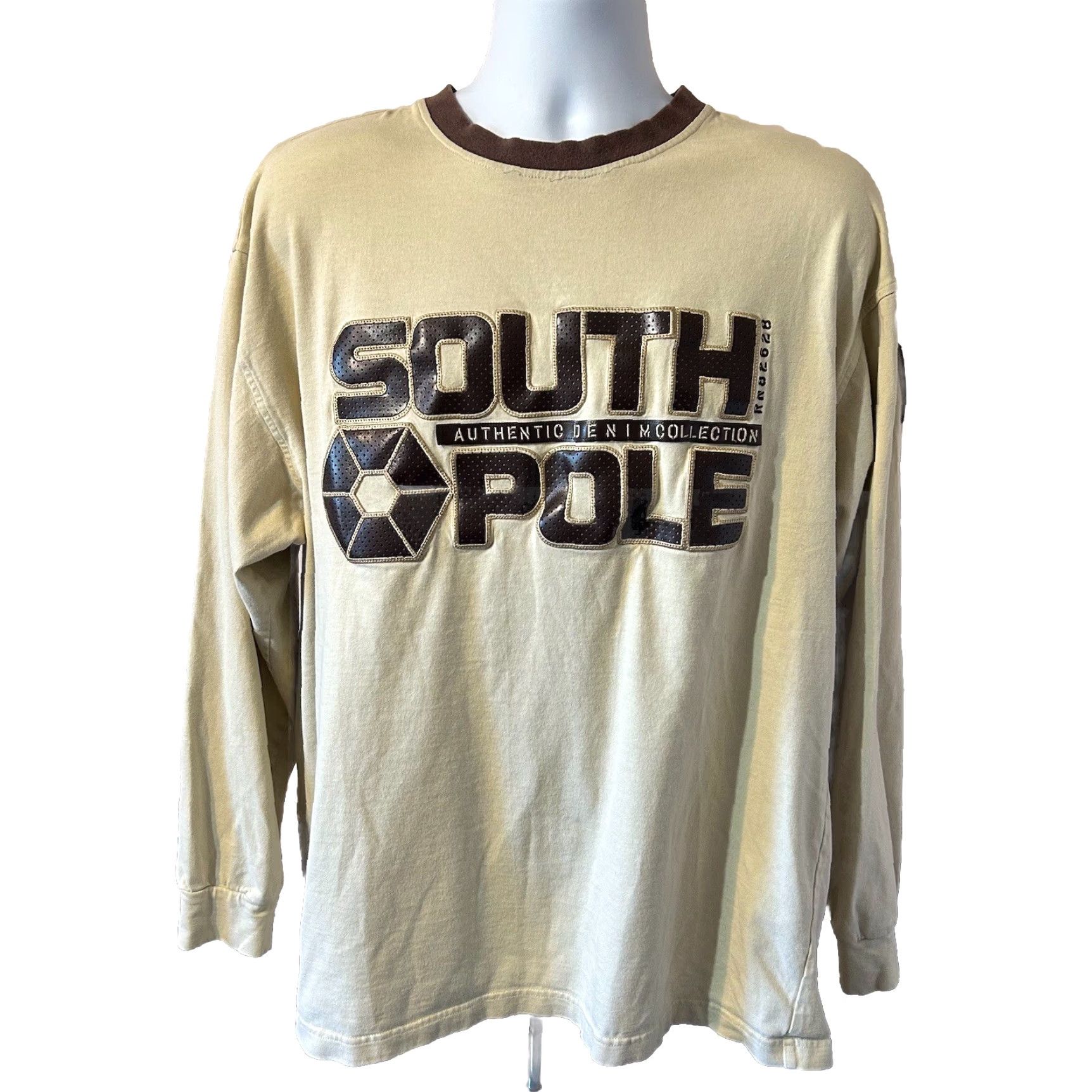 Southpole VINTAGE South Pole Authentic Collection Long Sleeve Shirt Men XL Tan Brown Spell Out Size US XL / EU 56 / 4 - 2 Thumbnail