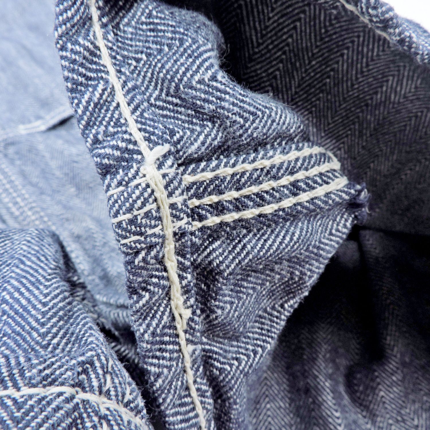 The Real McCoy's 8HU LOT 724 DOUBLE KNEE HERRINGBONE LIGHT CHAMBRAY TROUSERS Size US 32 / EU 48 - 21 Thumbnail