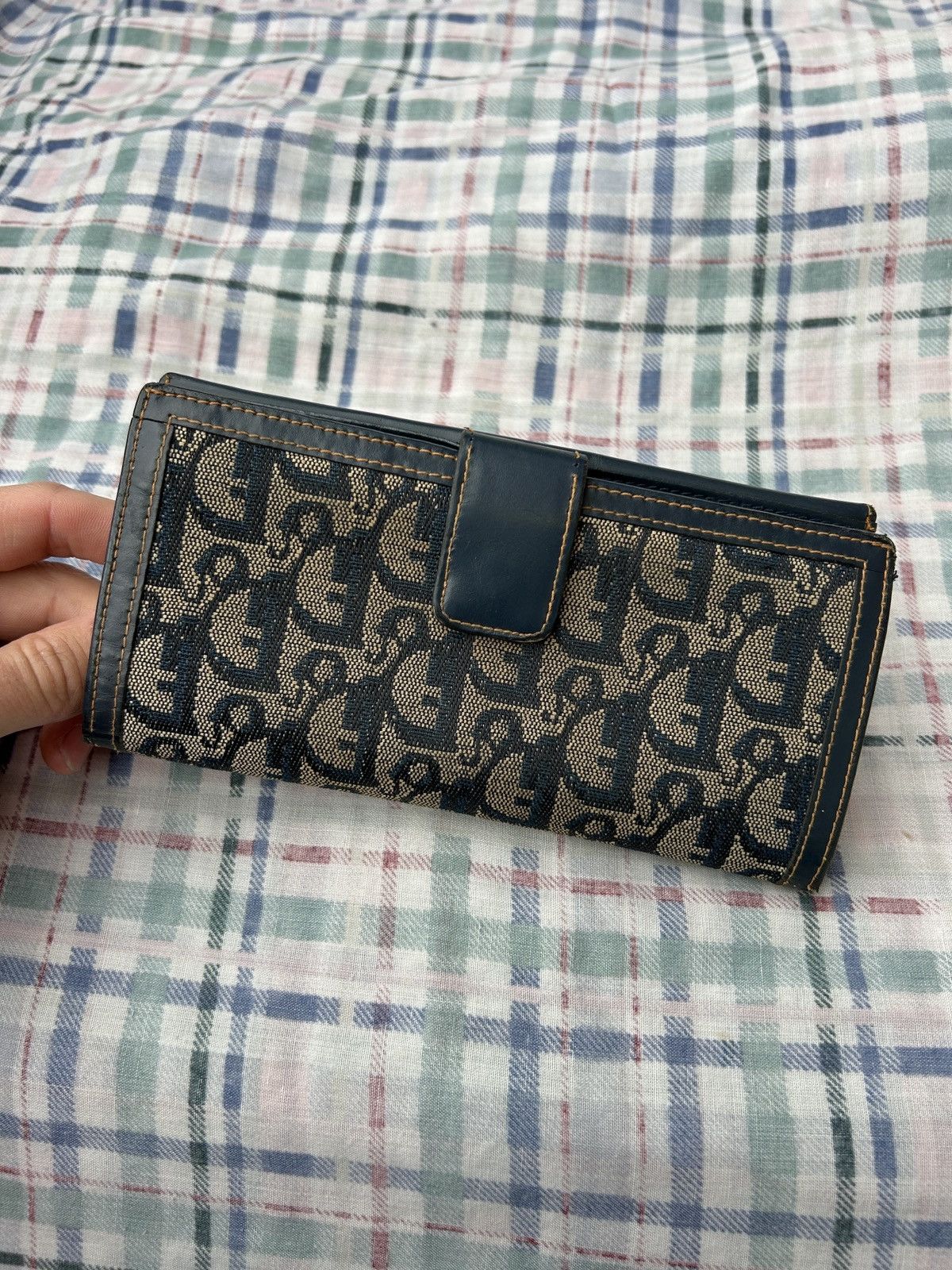 Christian Dior Monsieur Christian Dior Blue Monogram Canvas Flap Wallet Size ONE SIZE - 2 Thumbnail