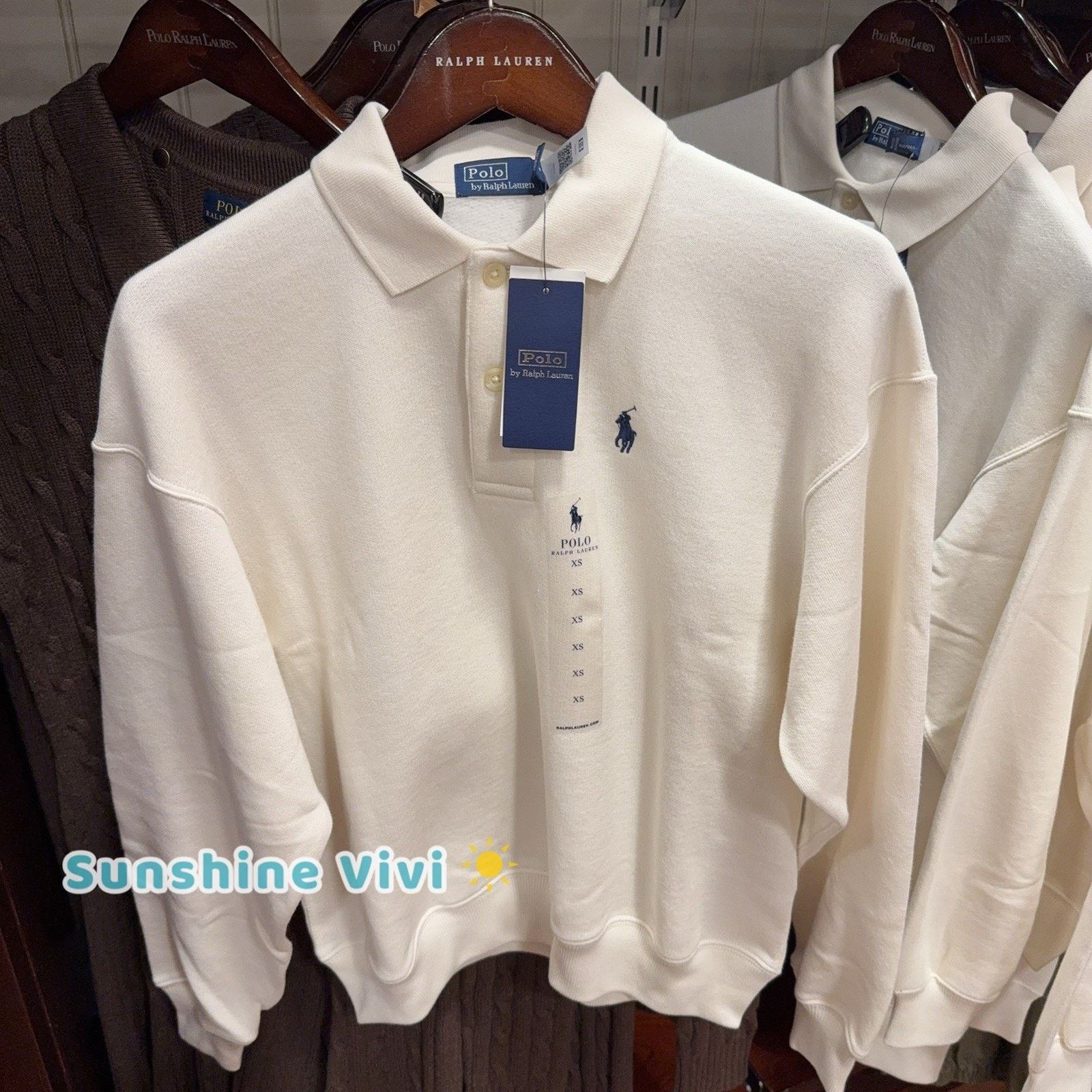 Polo Ralph Lauren NWT Ralph Lauren Woman Fleece Long-Sleeve Polo Sweatshirt Size US XS / EU 42 / 0 - 1 Thumbnail