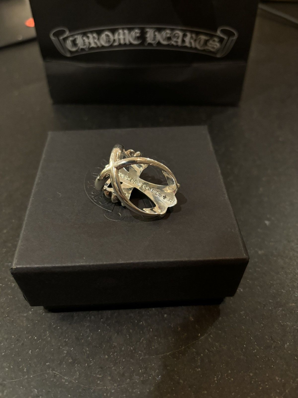 Chrome Hearts Chrome Hearts Emerald Pave Infinity Cross Ring Size ONE SIZE - 8 Thumbnail