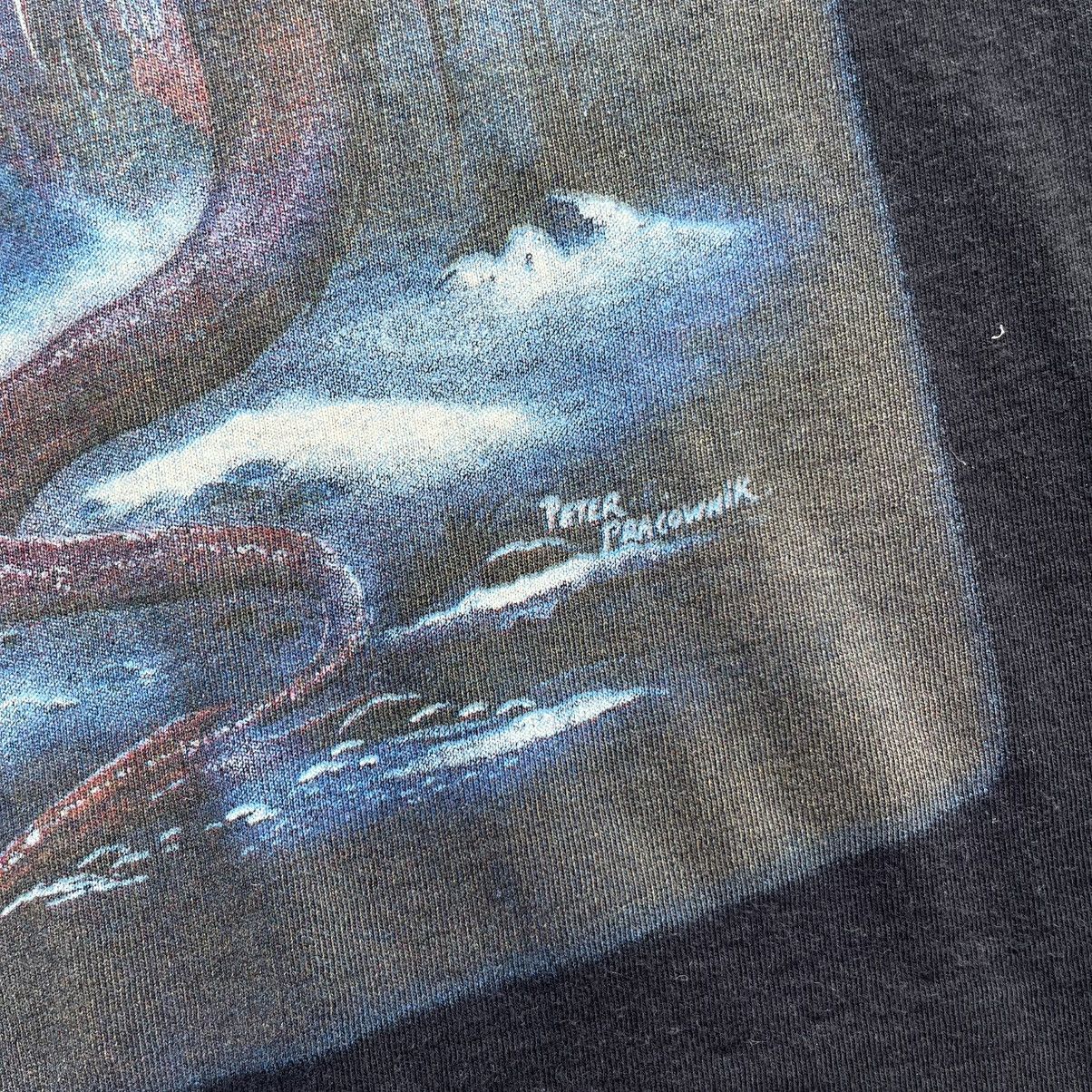 Vintage Peter Parcownik Art Diamond Dragon Logo T-Shirt 1992 Rare Size US S / EU 44-46 / 1 - 6 Thumbnail