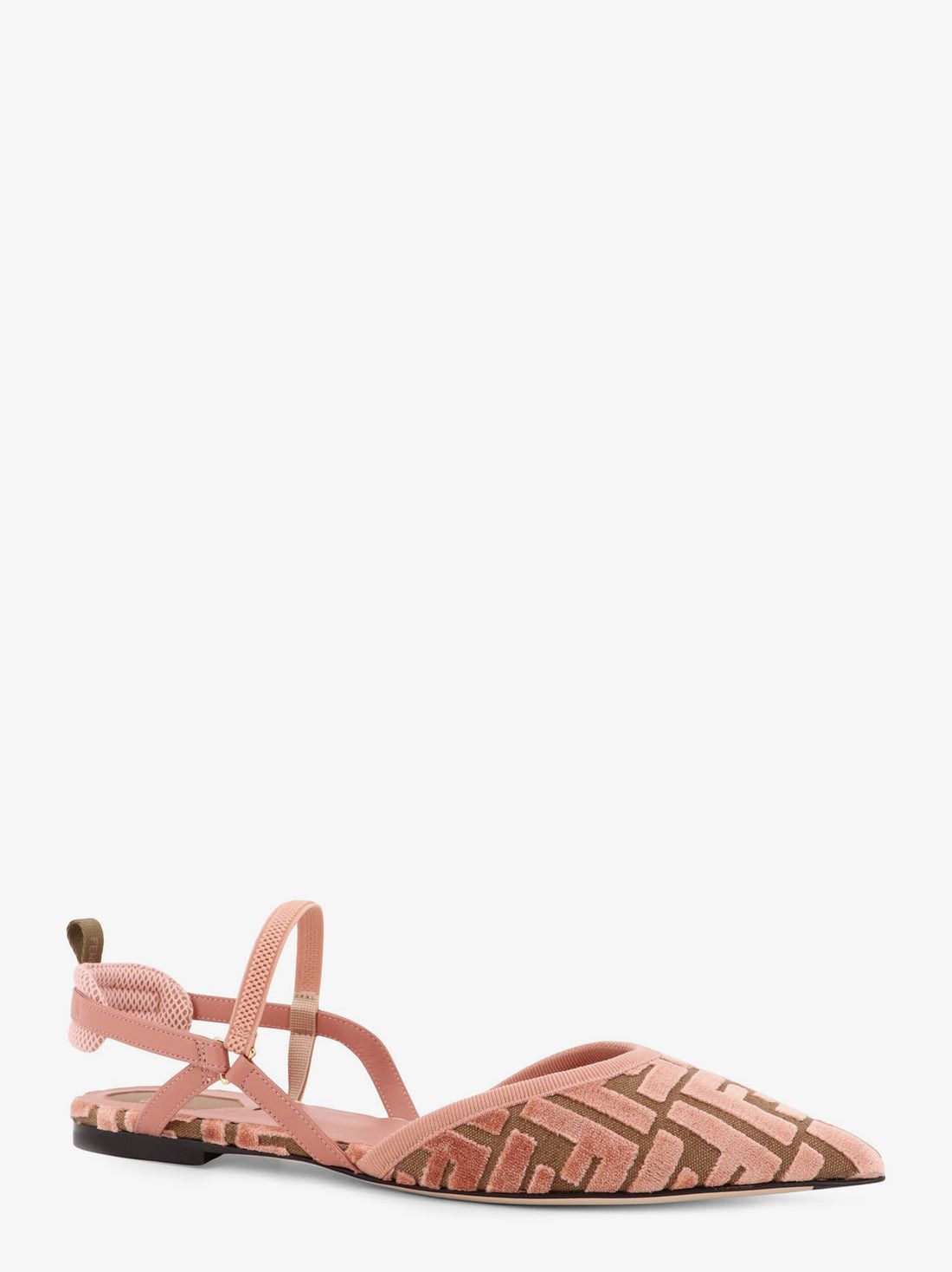 Fendi os11x0126 FF Jacquard Velvet Slingback Ballerinas in Pink Size US 6.5 / IT 36.5 - 2 Thumbnail