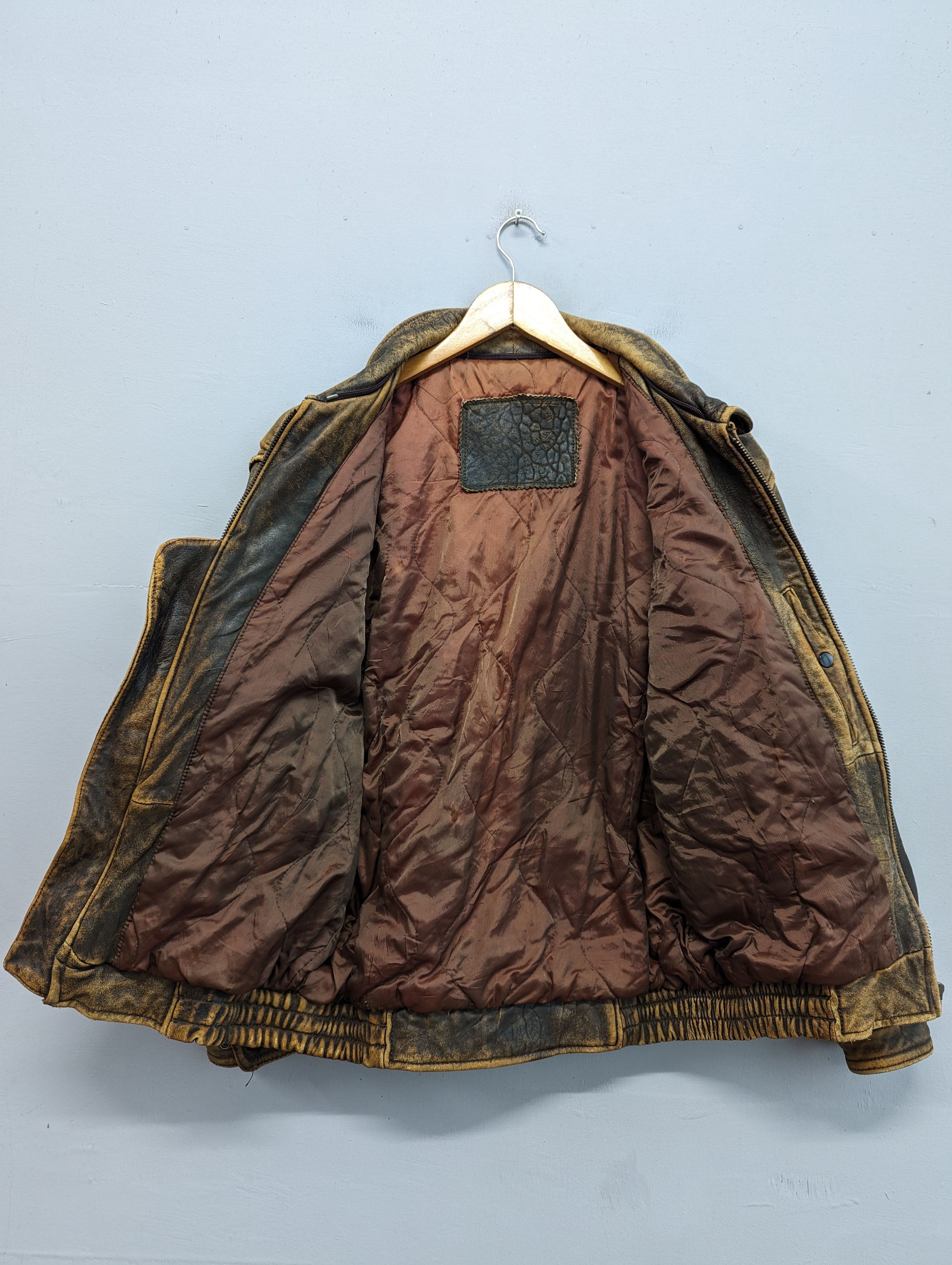 Vintage 🔥Vintage Unbrand Patina Distressed Leather Jacket Size US M / EU 48-50 / 2 - 13 Thumbnail