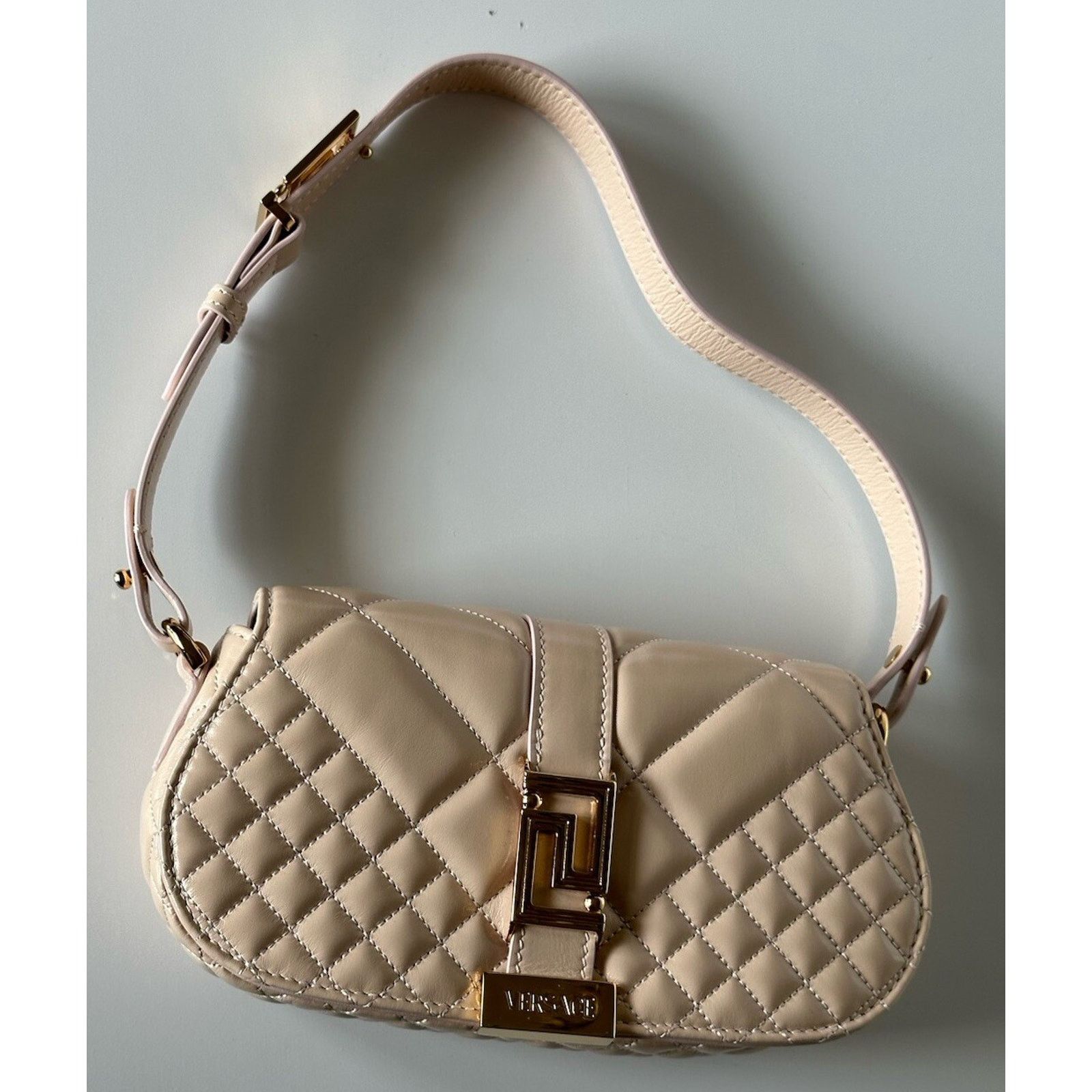 Versace Versace Quilted Calf Leather Pink Mini Shoulder Bag 1010951 Size ONE SIZE - 7 Thumbnail