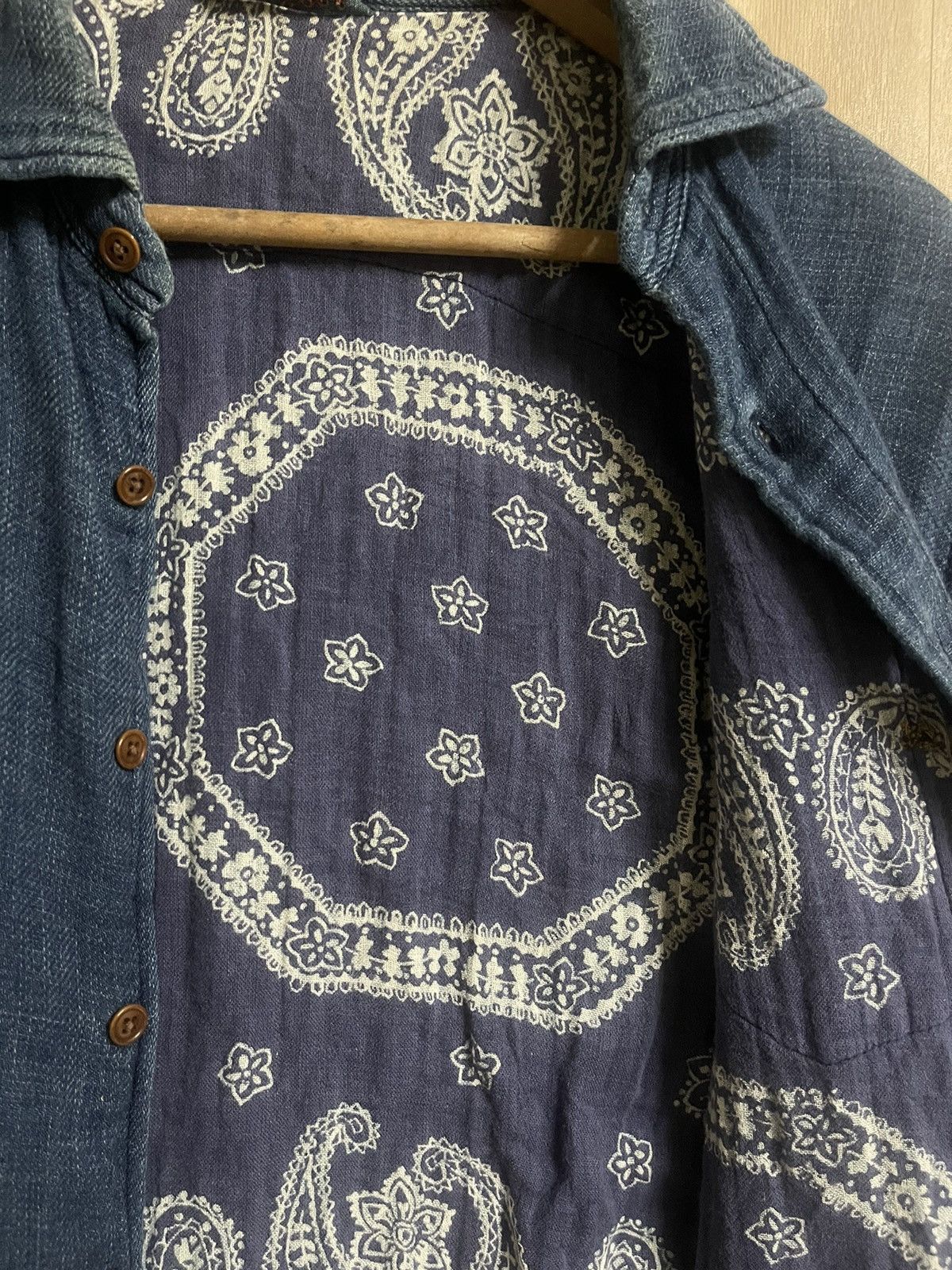 45rpm Vintage 45RPM Indigo Bandana Long Sleeve Shirt Kapital Okura Size US M / EU 48-50 / 2 - 8 Thumbnail