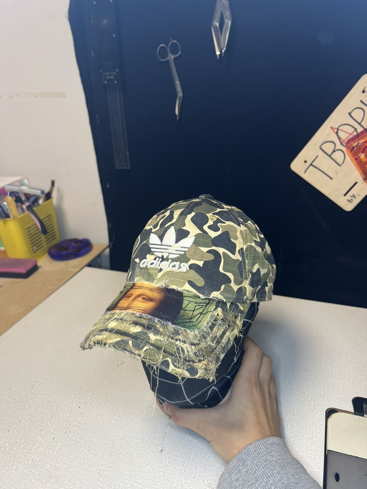 Adidas Adidas Camo Mona Lisa Distressed Cap Size ONE SIZE - 1 Thumbnail