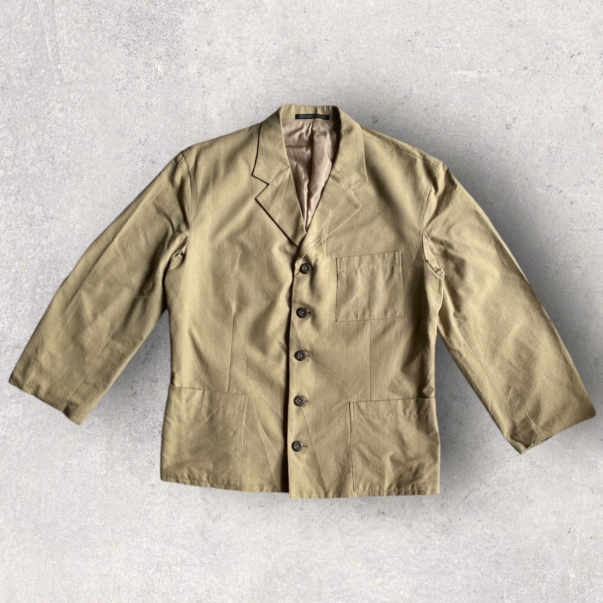 Yohji Yamamoto Vintage SS93 Cotton Blazer Size US M / EU 48-50 / 2 - 1 Thumbnail