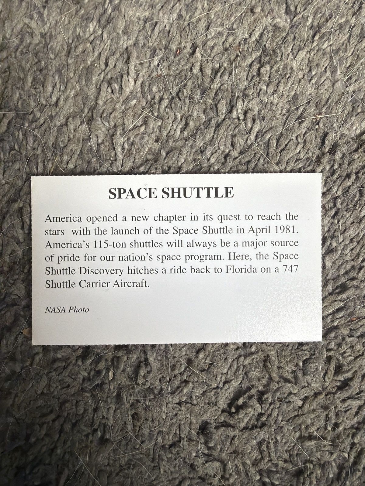 NASA NASA Discovery & 747 Shuttle Carrier Card Size ONE SIZE - 2 Thumbnail