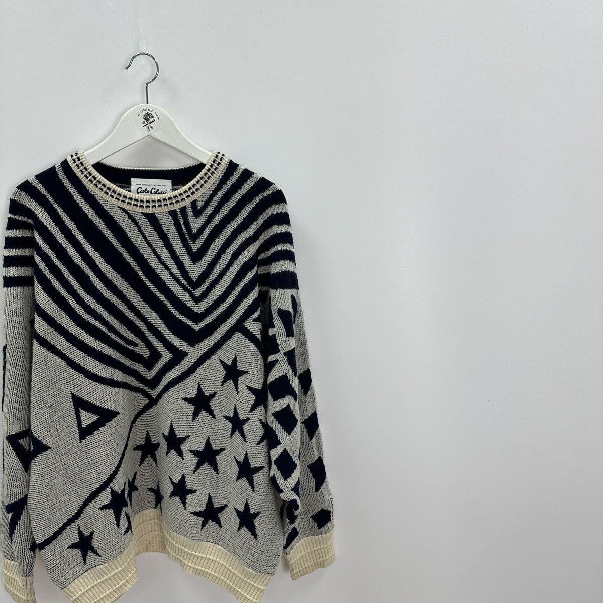 Vintage Vintage 90s Carlo Colucci knitted sweater Stars abstract y2k Size US L / EU 52-54 / 3 - 2 Thumbnail