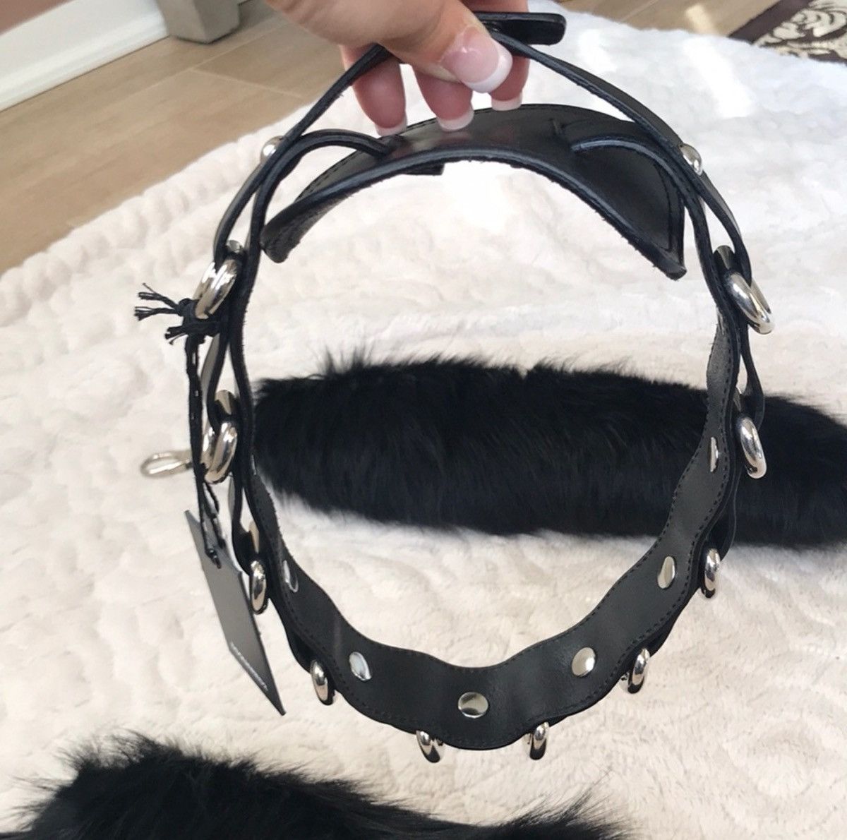 Dsquared2 Iconic Shoulder leather strap with fur tail Size ONE SIZE - 6 Thumbnail