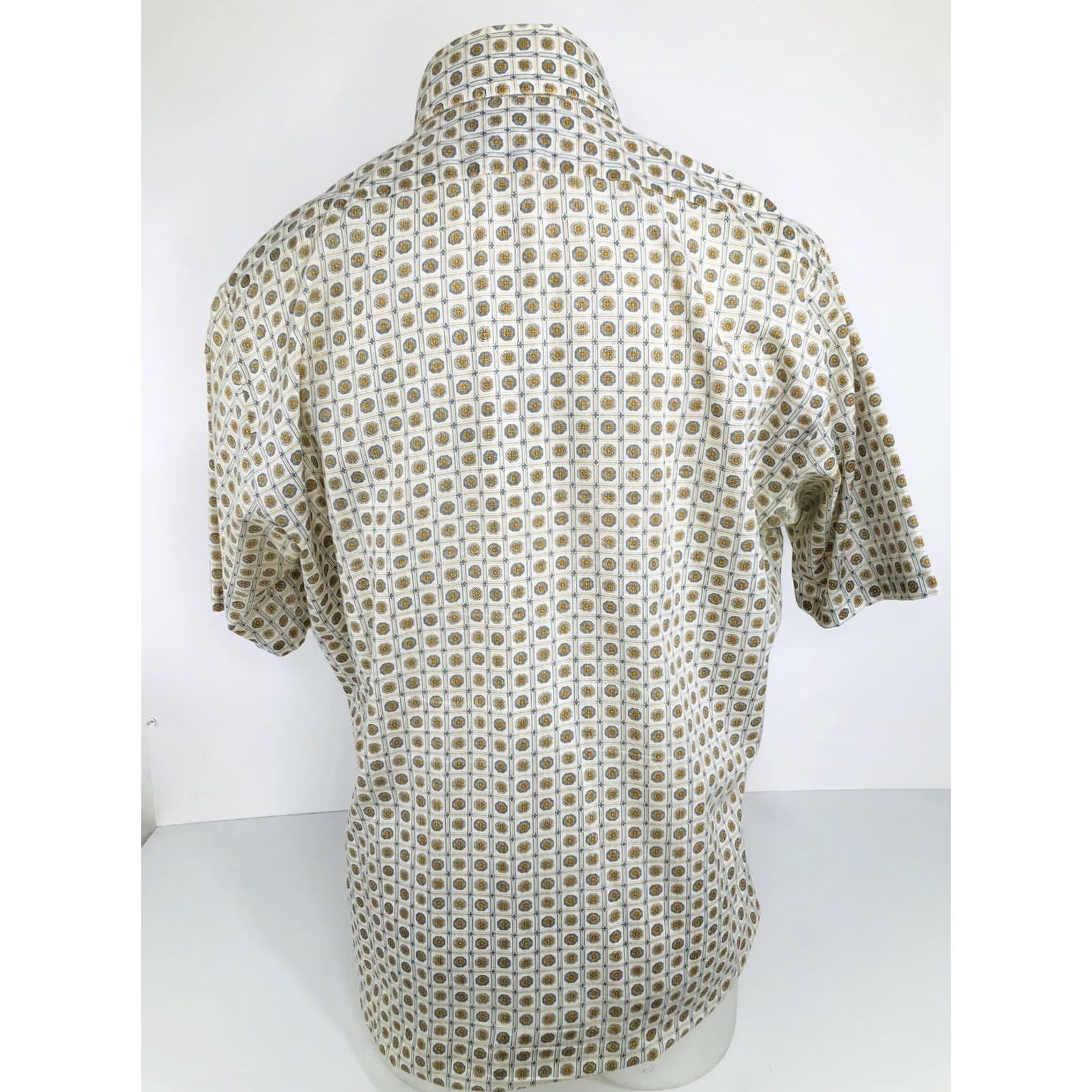 Sears Sears / Kings Road Shirt Geometric Paisley Disco Collar L Beiges Blues Oranges Short Sleeve Button-Up Mens Size US L / EU 52-54 / 3 - 4 Thumbnail
