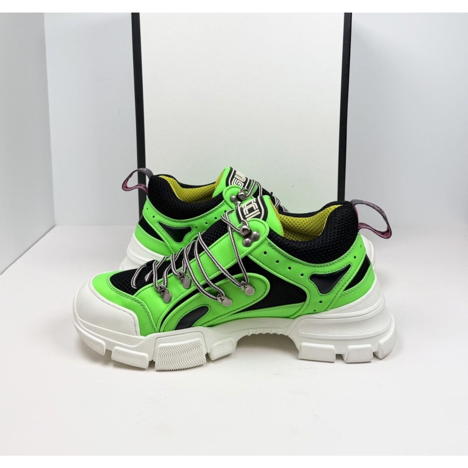 Gucci Size 10US - Gucci Flashtrek Neon Green Leather NEW Size US 10 / EU 43 - 6 Thumbnail