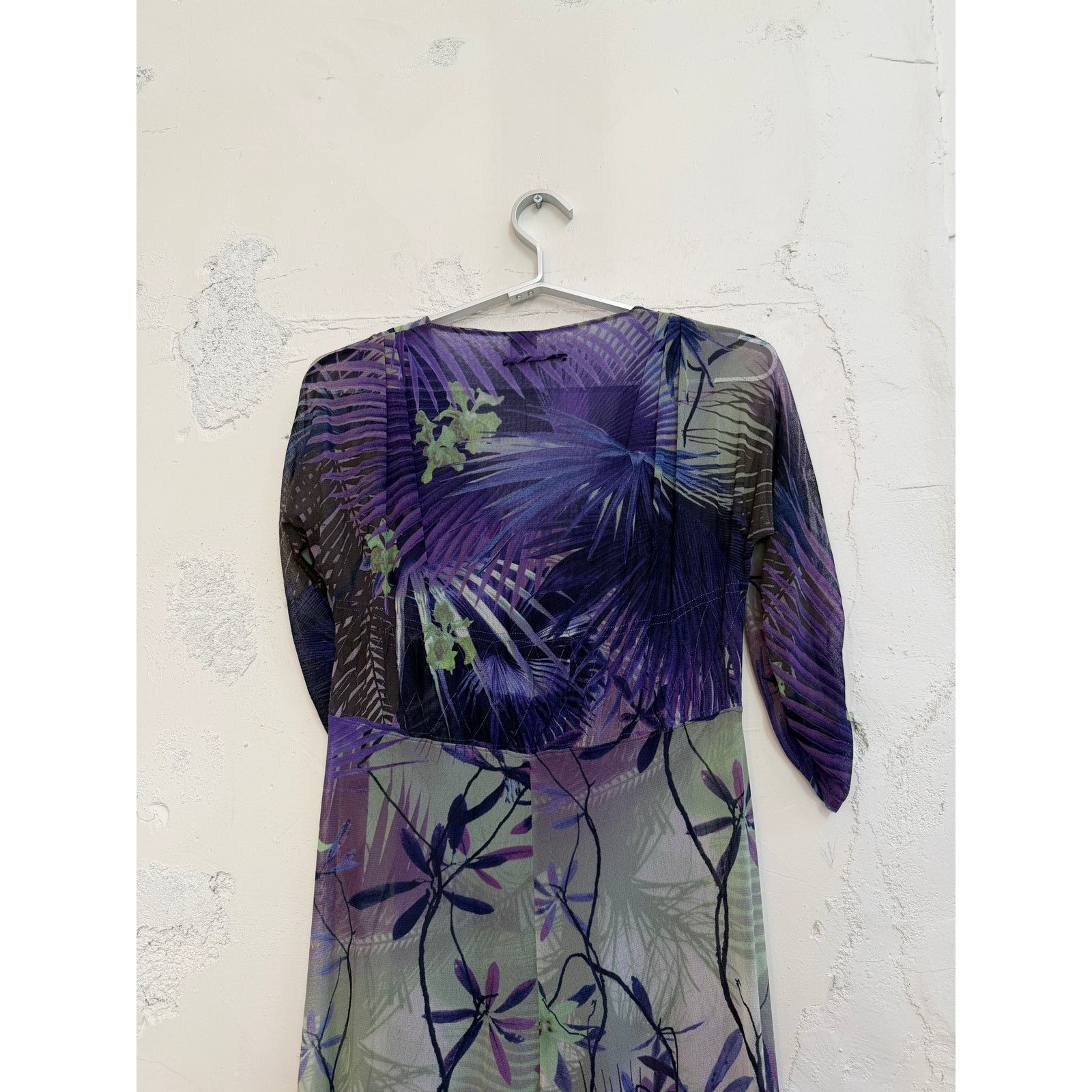 Jean Paul Gaultier Jean Paul Gaultier Soleil Purple Tropical Mesh Dress Size XS / US 0-2 / IT 36-38 - 4 Thumbnail