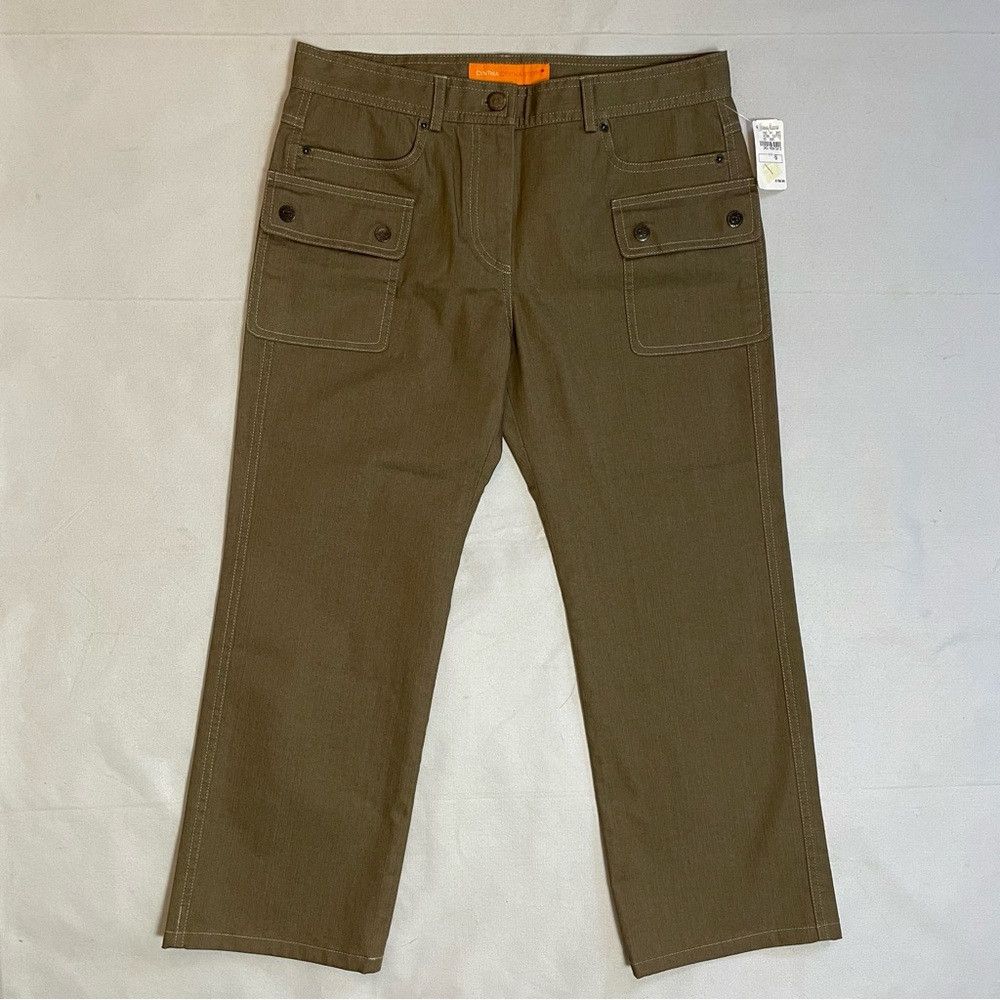 Other NWT New $150 Cynthia Steffe Tan Cotton Blend Cropped Pants Size 28" / US 6 / IT 42 - 1 Thumbnail