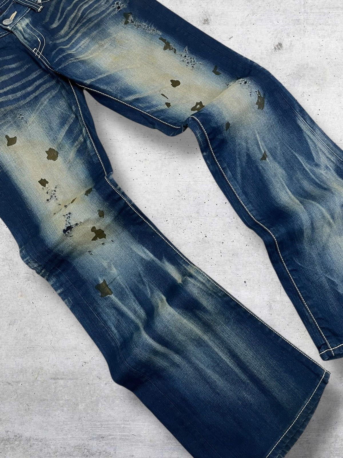 Vanquish VINTAGE MUDWASH FLARED JAPAN DESIGNER VANQUISH GOLD DENIM OG Size US 31 - 3 Thumbnail