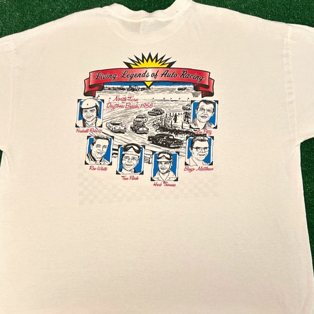 NASCAR VINTAGE 90s Daytona Beach Speedway Nascar Auto Racing Legends 2001 VTG Shirt XL White Mens Short Sleeve Size US XL / EU 56 / 4 - 4 Thumbnail