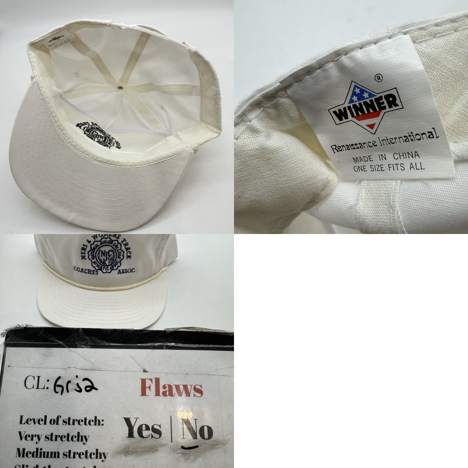 Vintage VINTAGE Winner White Cap Hat Snapback Rope Adjust. Baseball Cap Mens Womens Adjustable One Size Size ONE SIZE - 8 Thumbnail
