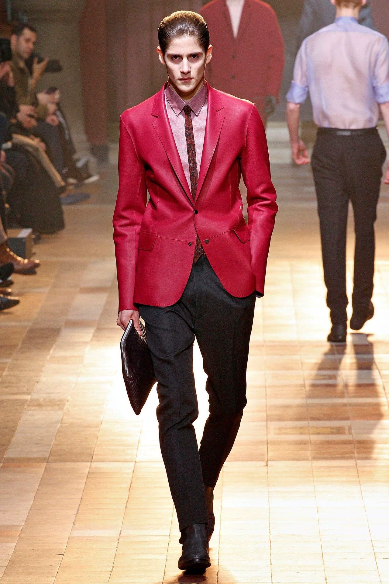 Lanvin Lanvin Red Leather Suit Jacket 50 Size US M / EU 48-50 / 2 - 2 Thumbnail