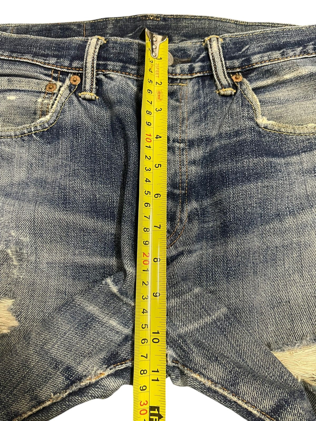 Levi's Levis 501 Blue Faded Wash Distressed Style Jeans Size US 29 - 15 Thumbnail