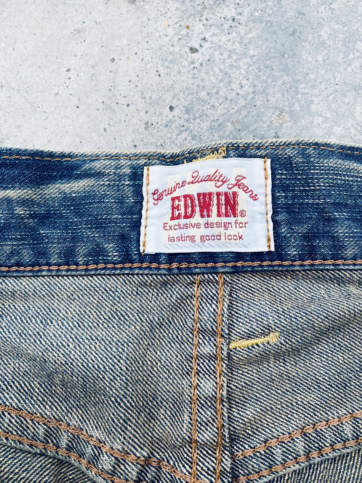 Vintage Edwin Xu Flare Distressed Denim Pants