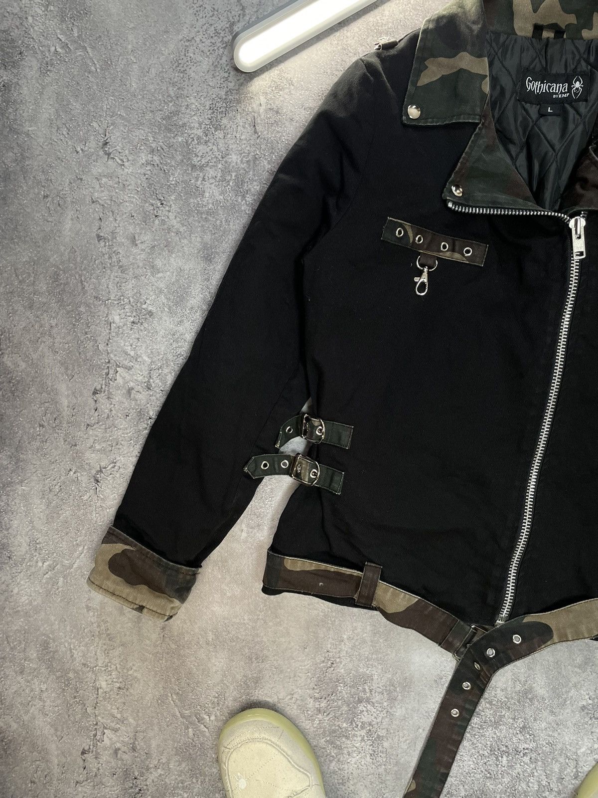 Other Japanese Vintage Crazy Washed GOTHICANA EMP Moto Zip Jacket Size US L / EU 52-54 / 3 - 3 Thumbnail