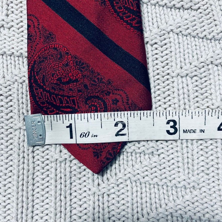 Vintage Vintage Gimbels red paisley silk skinny tie Size ONE SIZE - 5 Thumbnail