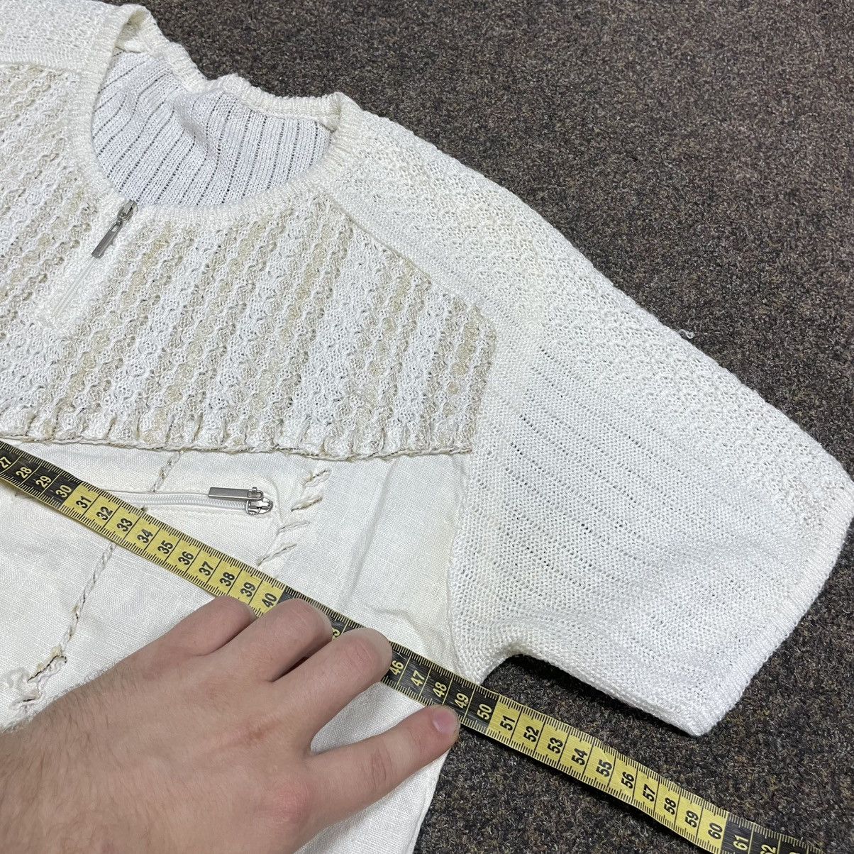 Vintage Vintage 90s Y2K Cream Mesh Knit Tee Minimalist Cropped XL Size US XL / EU 56 / 4 - 5 Thumbnail