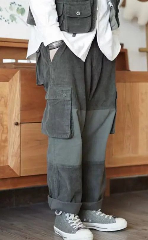 Other 2019A/W Simple Blue Japan Olive Patchwork Corduroy Pants Size US 32 / EU 48 - 2 Thumbnail