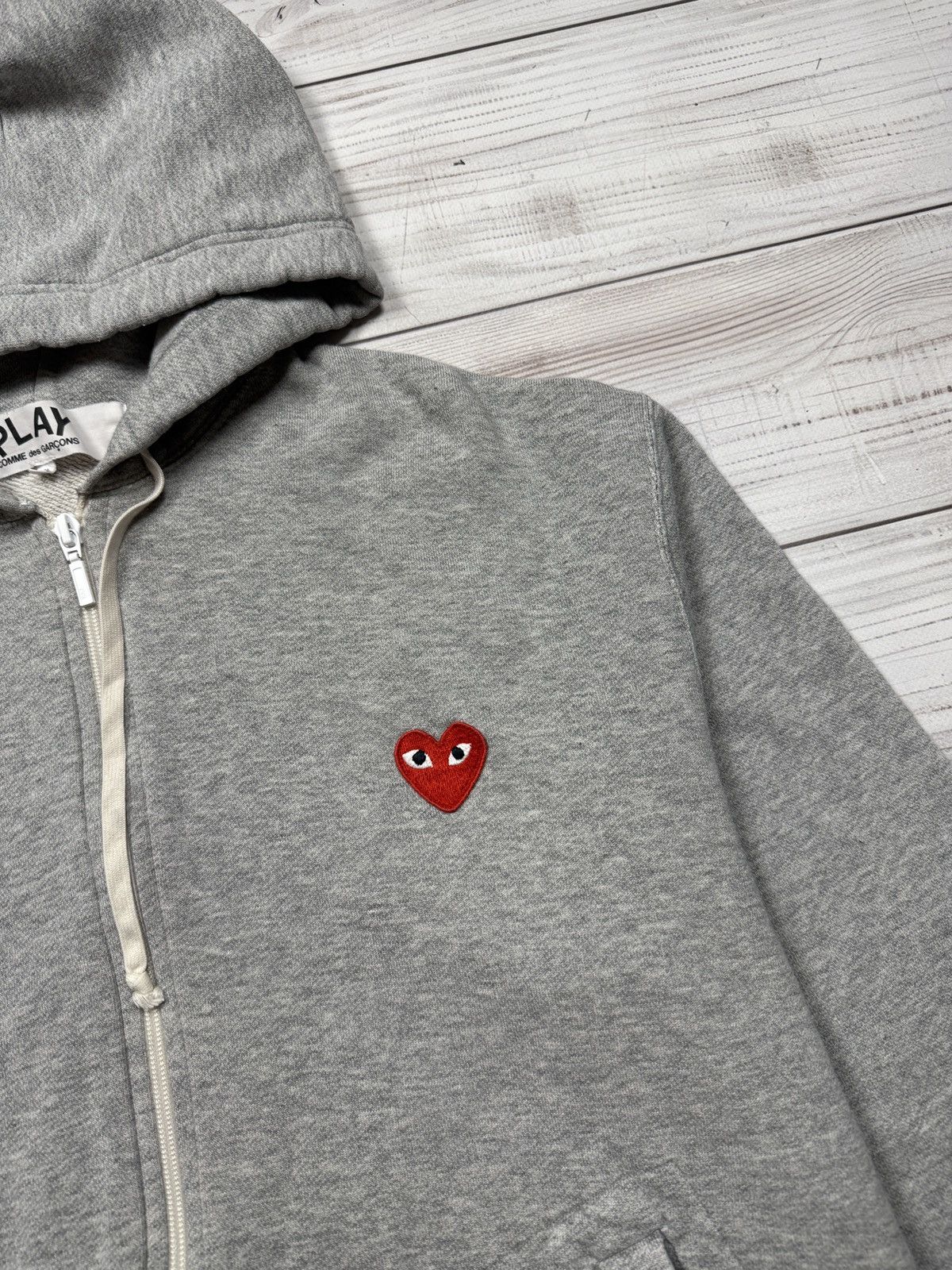 Comme des Garcons PLAY Crazy Big Logo Comme Des Garçons Play Zip Hoodie Size XL / US 12-14 / IT 48-50 - 7 Thumbnail