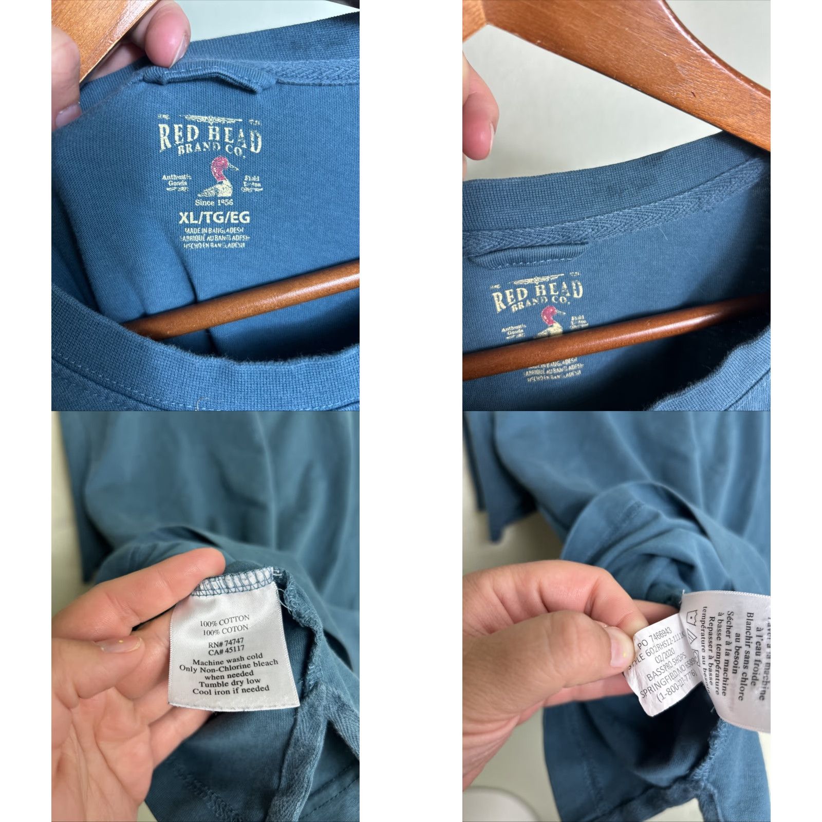 Vintage VINTAGE RedHead T-Shirt Teal Cotton Men XL Short Sleeve Blue Chest 26” Length 31” Size US XL / EU 56 / 4 - 8 Thumbnail