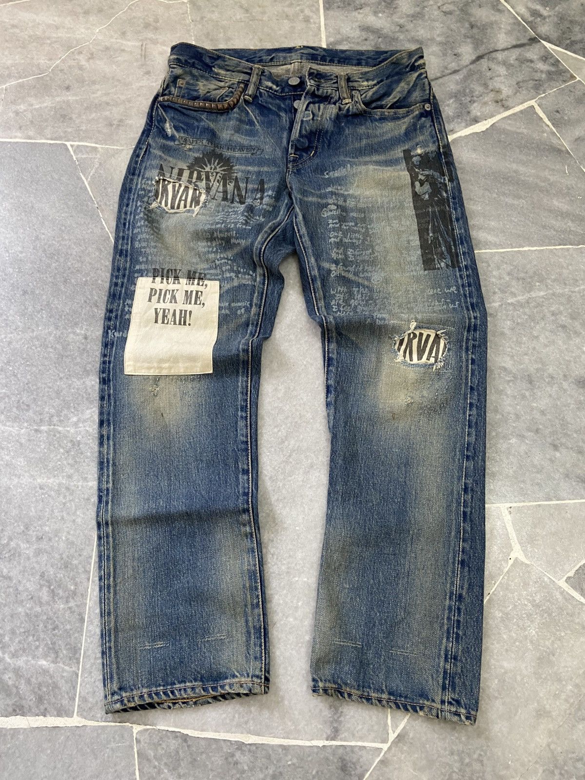 Hysteric Glamour Hysteric Glamour x Nirvana Y2K Studded Denim Jeans Size US 28 / EU 44 - 1 Thumbnail