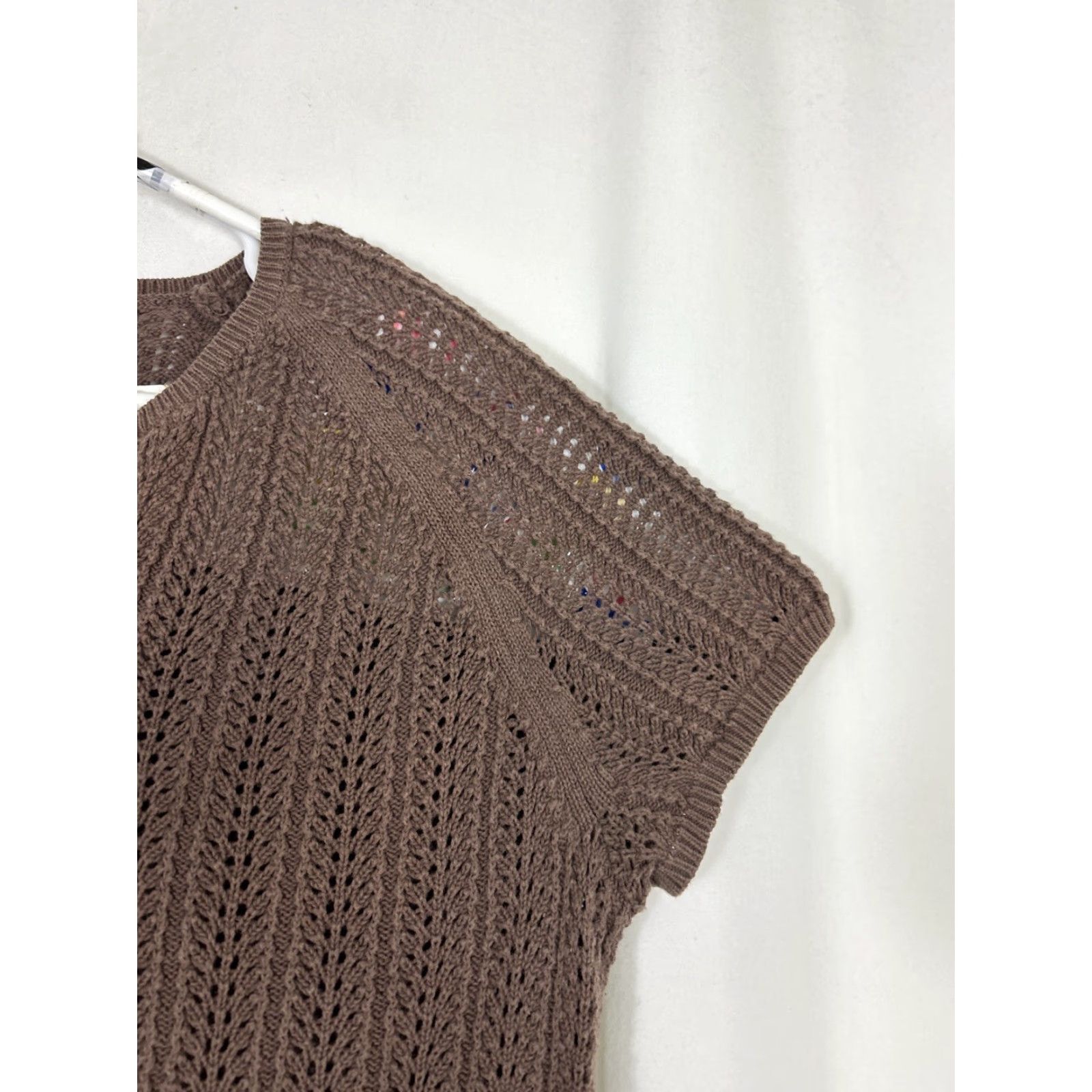 Eddie Bauer VINTAGE Eddie Bauer Women’s Knit Pullover V-Neck Short Sleeve Shirt L Brown Size L / US 10 / IT 46 - 5 Thumbnail