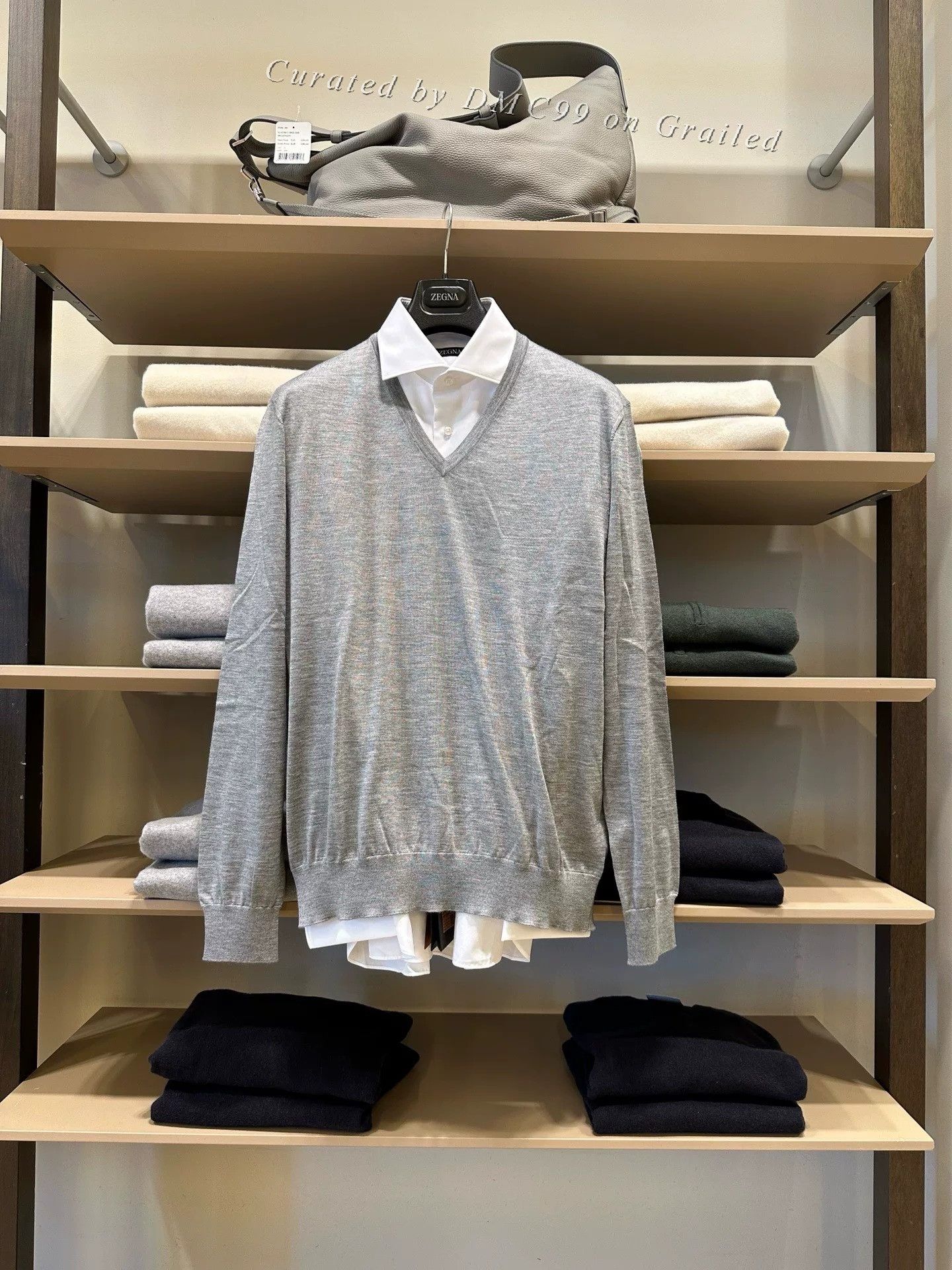 Ermenegildo Zegna Zegna Men's Gray Cashmere Knit Sweater Size US XL / EU 56 / 4 - 1 Thumbnail