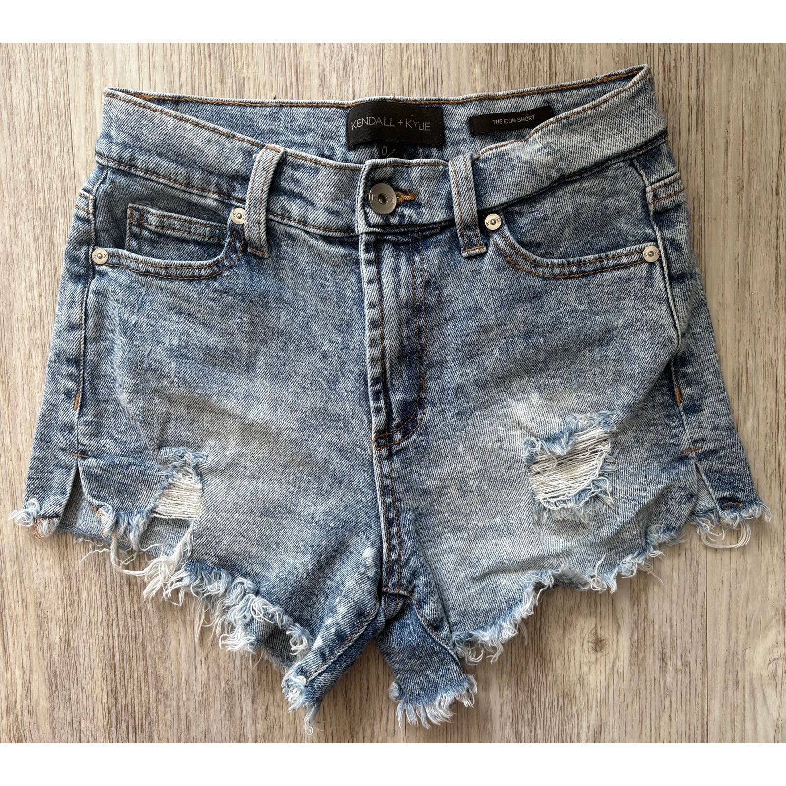 Other Kendall + Kylie | Distressed Jean Denim Cutoff Shorts | 0/24 Size 25" / US 0 / IT 36 - 1 Thumbnail