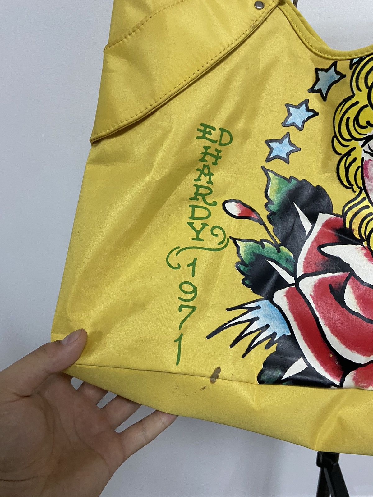Ed Hardy × Vintage Ed Hardy Vintage Bag Shoulder Big Print Logo Shopper Size ONE SIZE - 12 Thumbnail