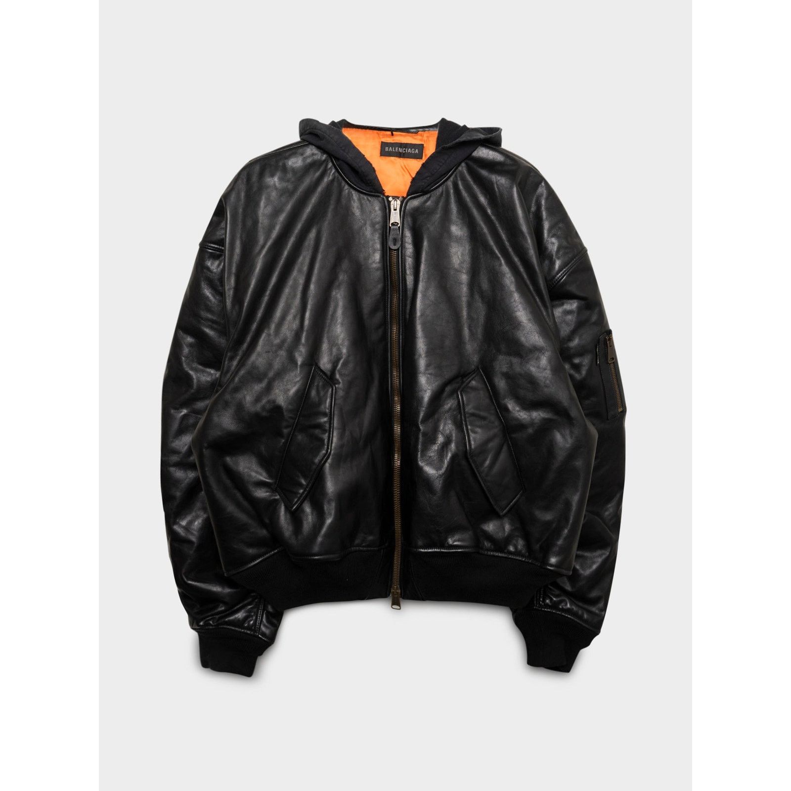 Balenciaga SS17 Runway padded shoulders cropped boxy MA1 bomber